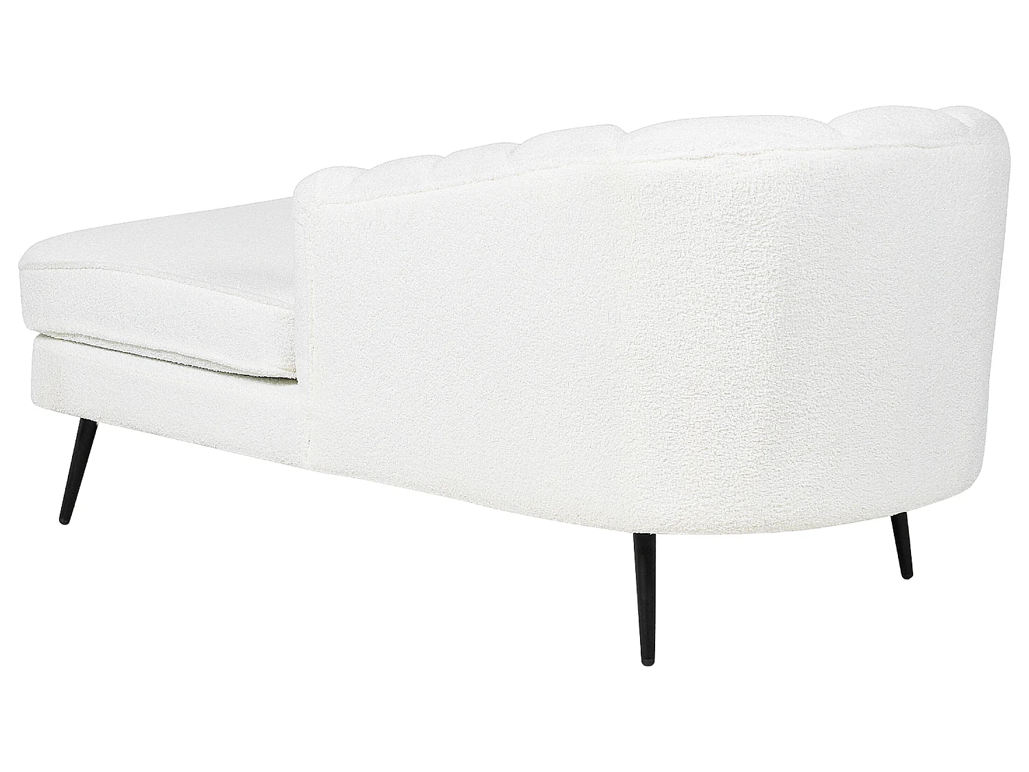 Linkszijdige chaise longue ALLIER Bouclé Gebroken wit