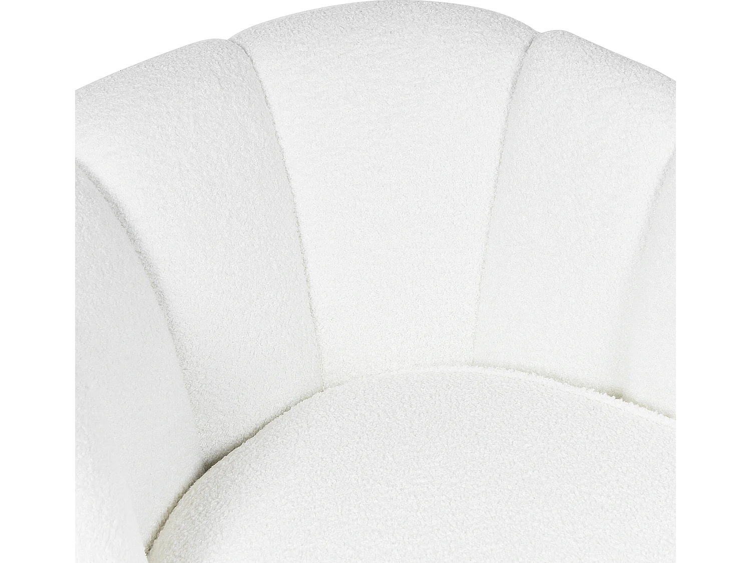 Linkszijdige chaise longue ALLIER Bouclé Gebroken wit