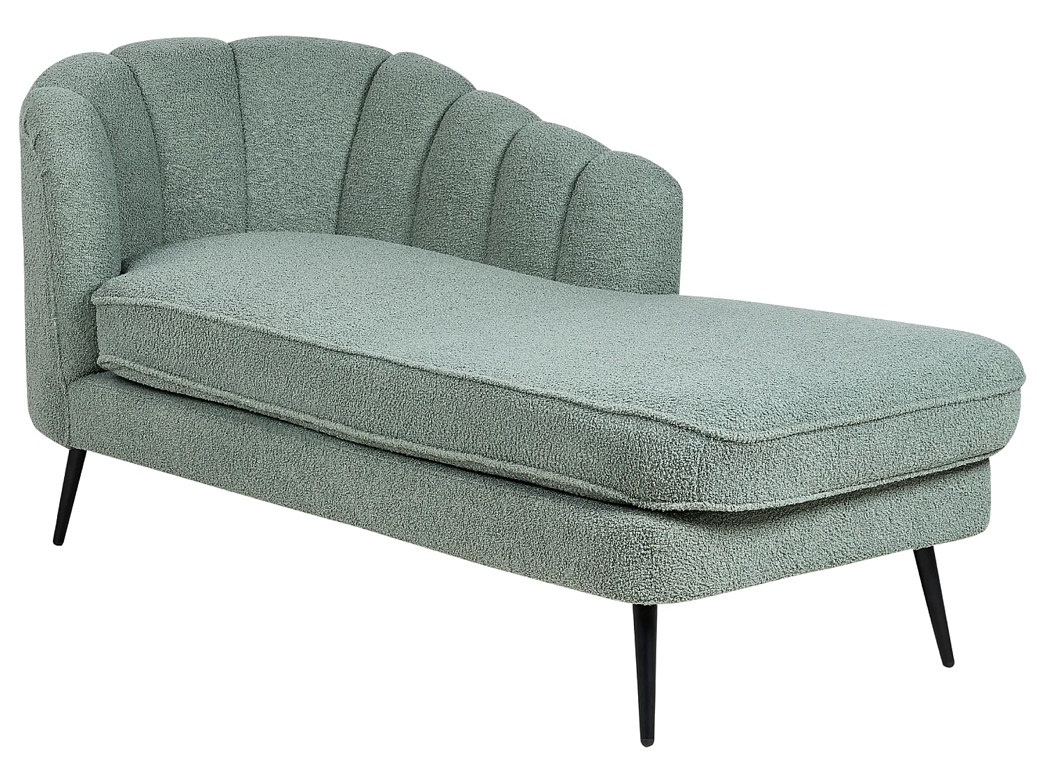 Linksseitige Chaiselounge ALLIER Bouclé Grün
