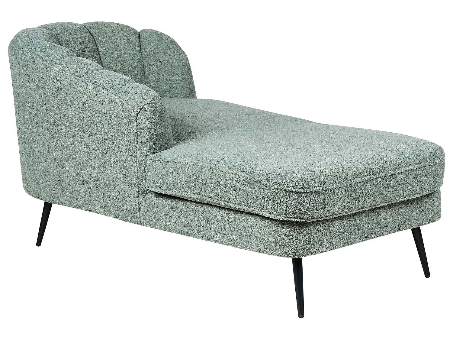 Chaise longue derecho ALLIER Bouclé Verde