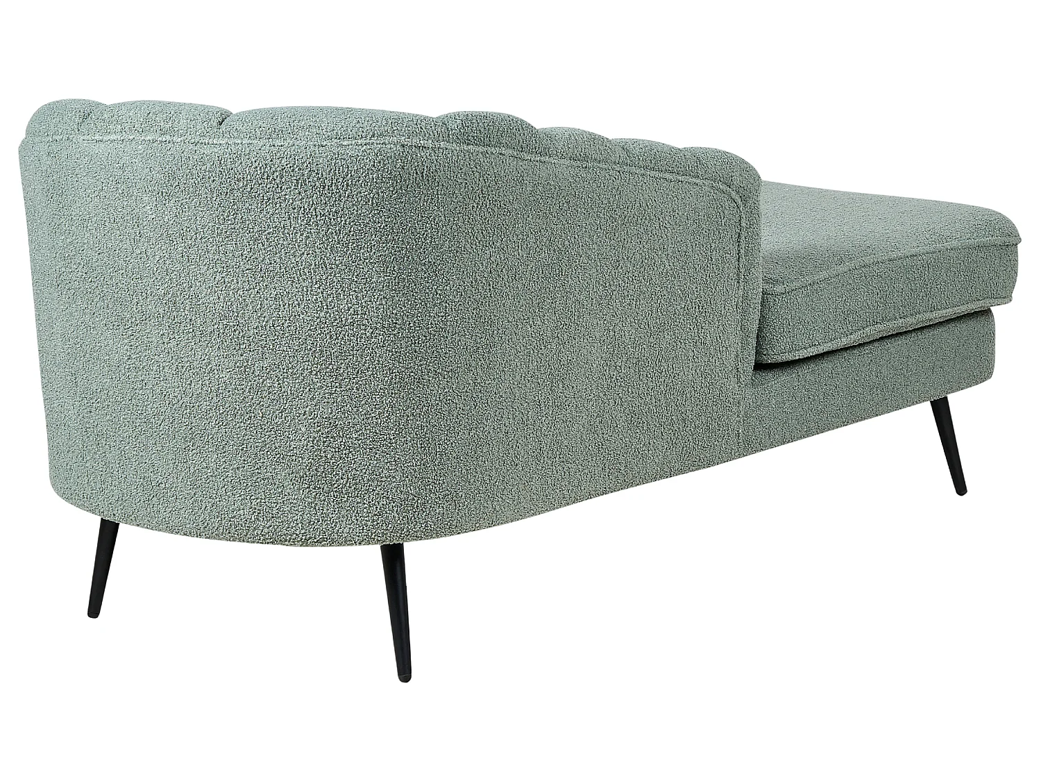 Chaise longue derecho ALLIER Bouclé Verde