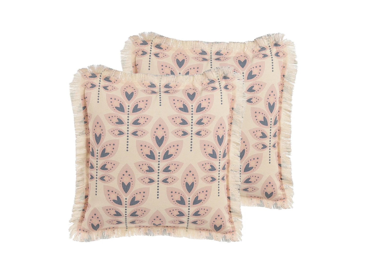 Lot de 2 coussins décoratifs RUDBECKIA 60 x 60 cm Beige clair Motif de plante