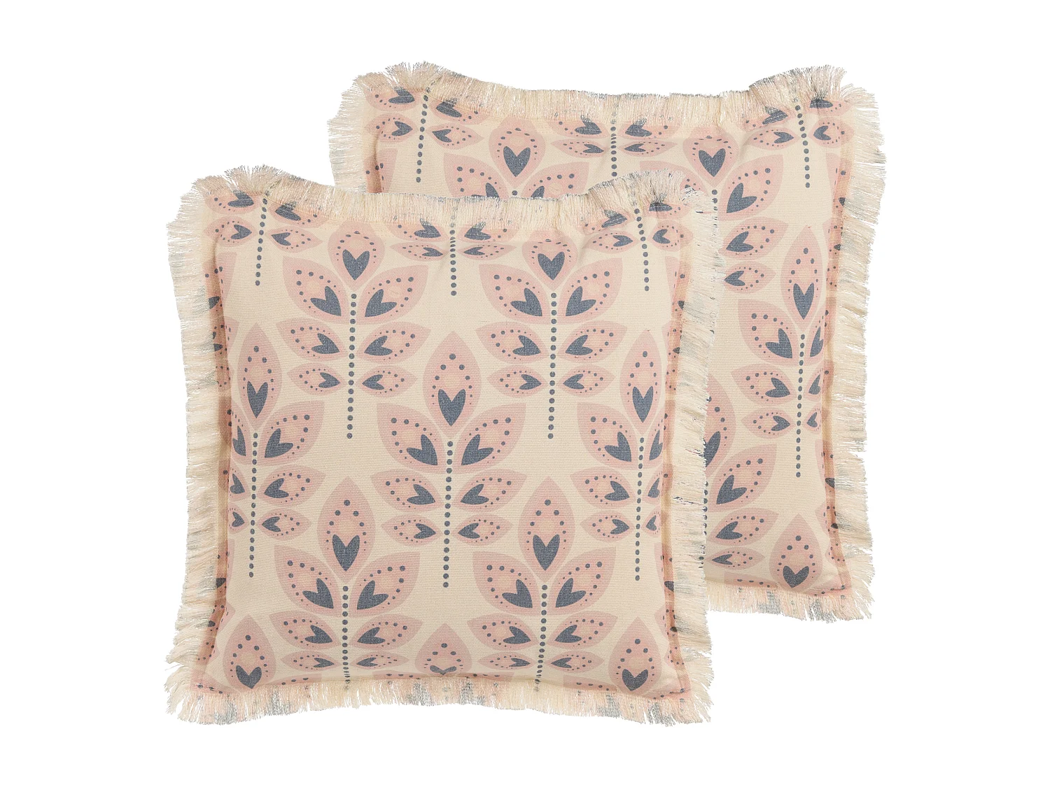 Set di 2 cuscini RUDBECKIA 60 x 60 cm Beige chiaro Trama di piante