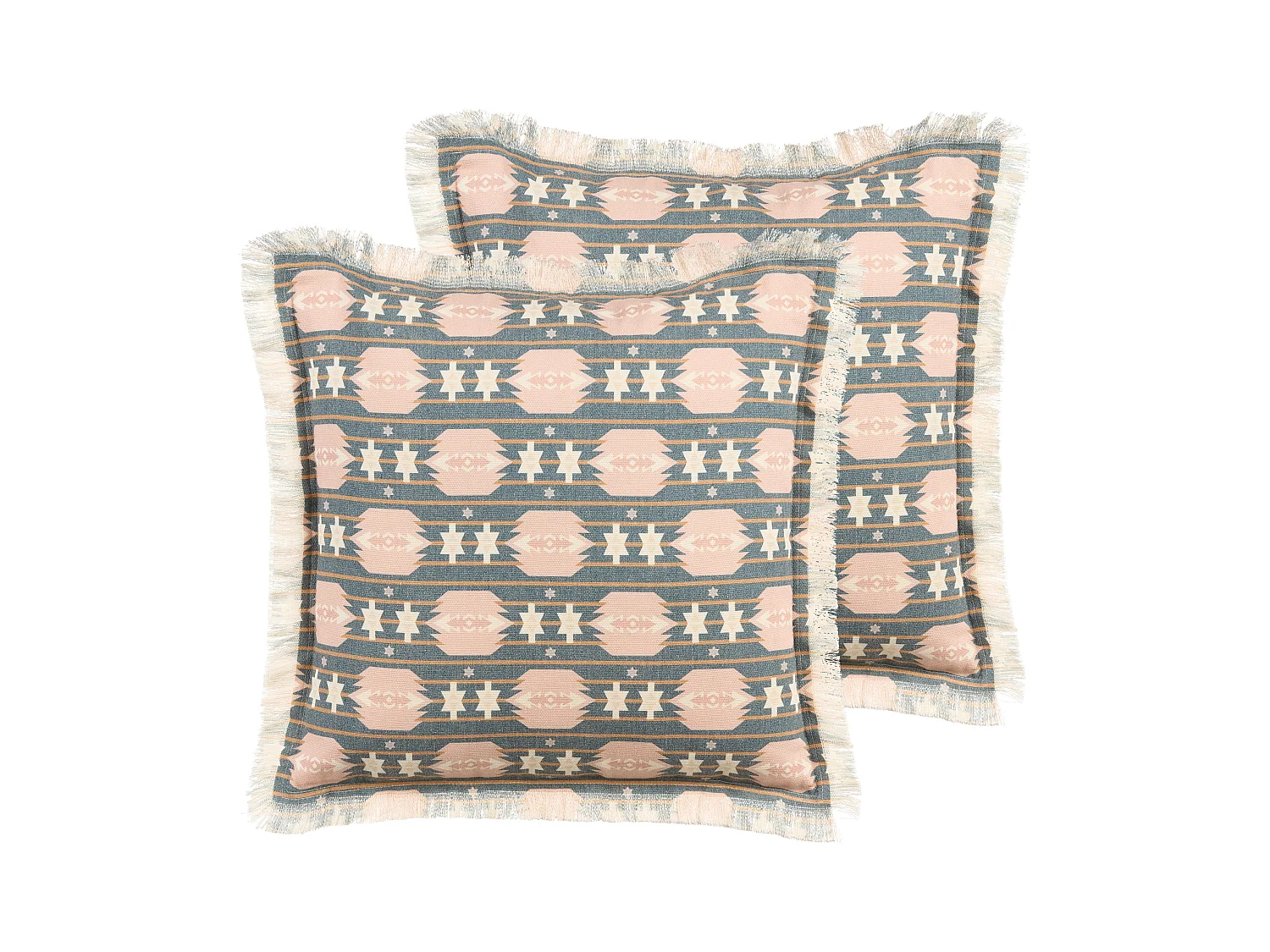 Lot de 2 coussins décoratifs DIANTHUS 60 x 60 cm Multicolore Motif géométrique
