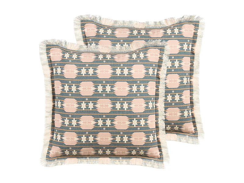 Dekokissen 2er Set DIANTHUS 60 x 60 cm Bunt Geometrisches Muster