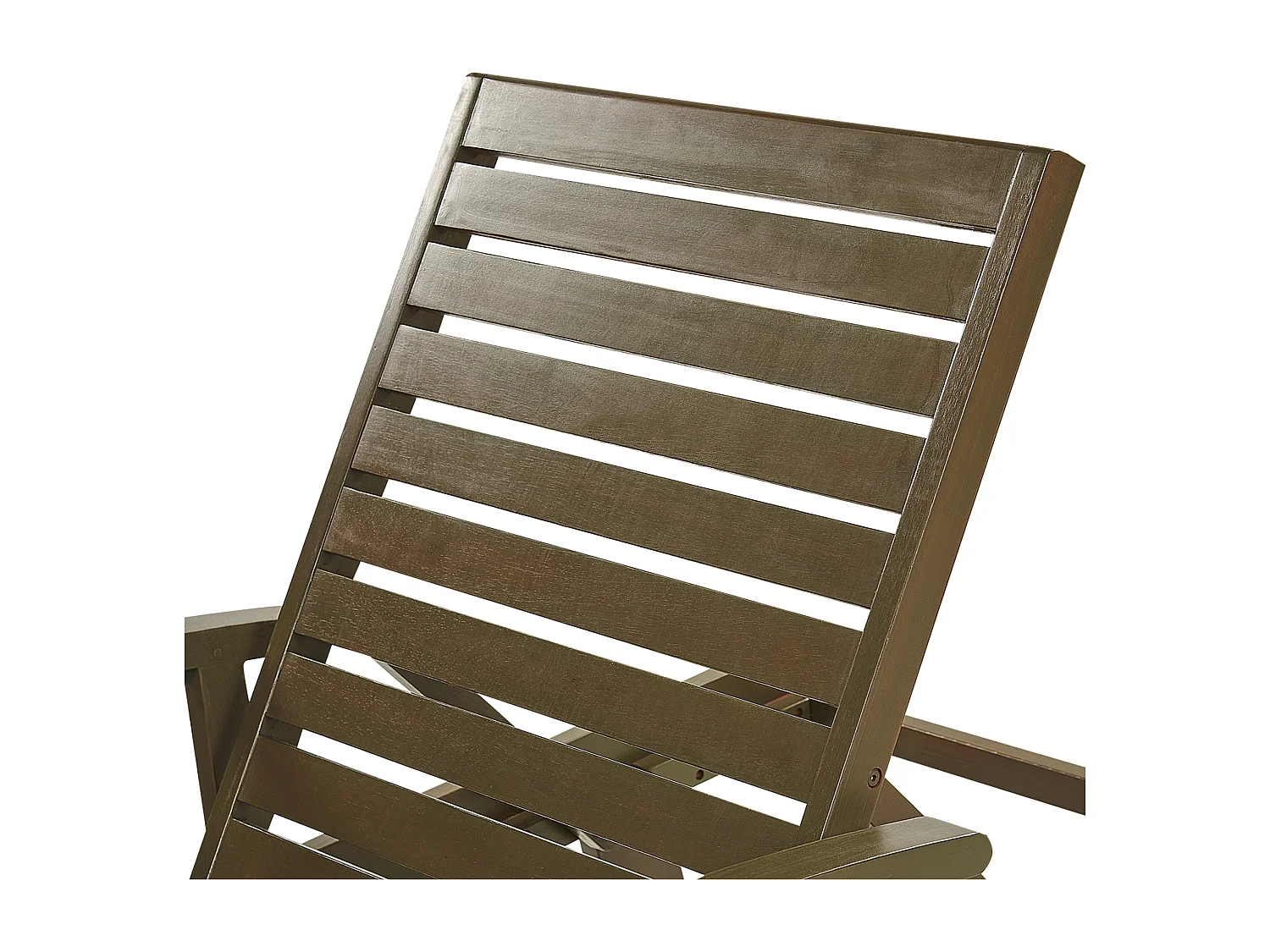 Chaise longue inclinable en bois d'acacia et coussin gris AMANTEA