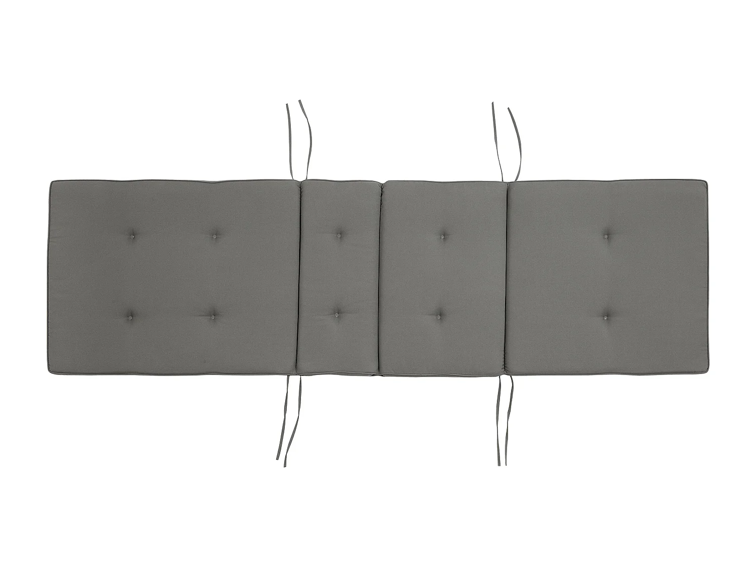 Chaise longue inclinable en bois d'acacia et coussin gris AMANTEA