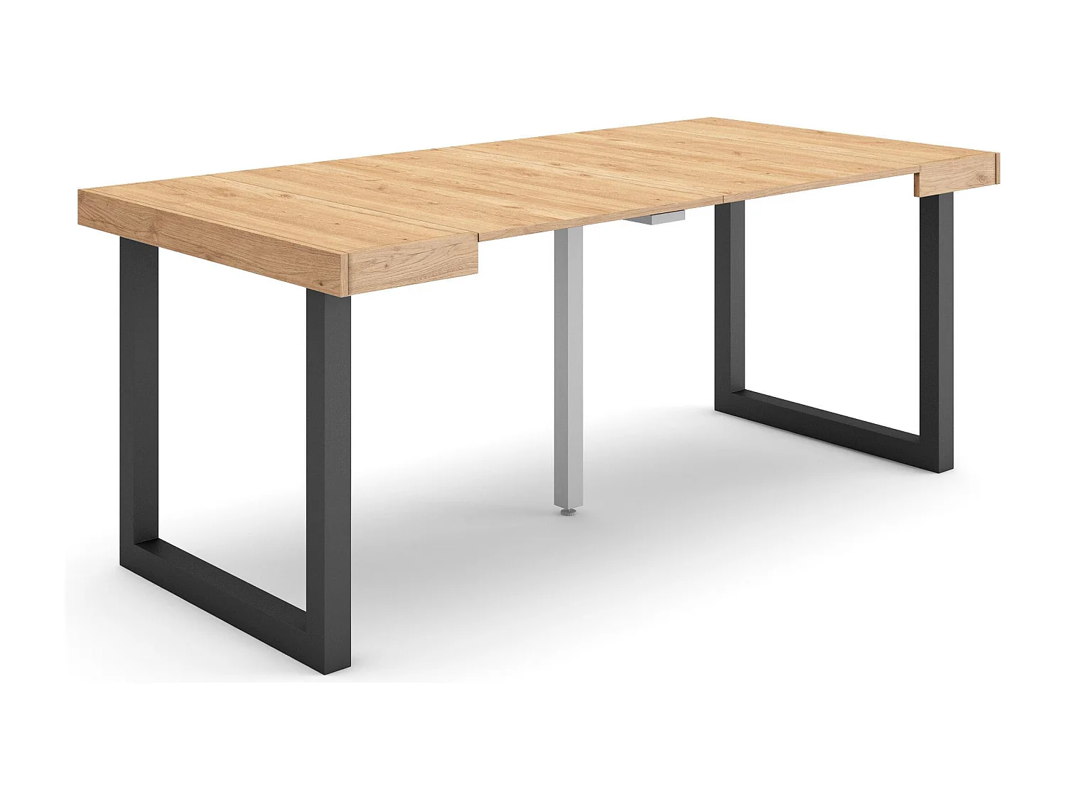 Ausziehbarertisch, 180x90x73cm, Für 8 Gäste, Massivholz Beine, Eiche