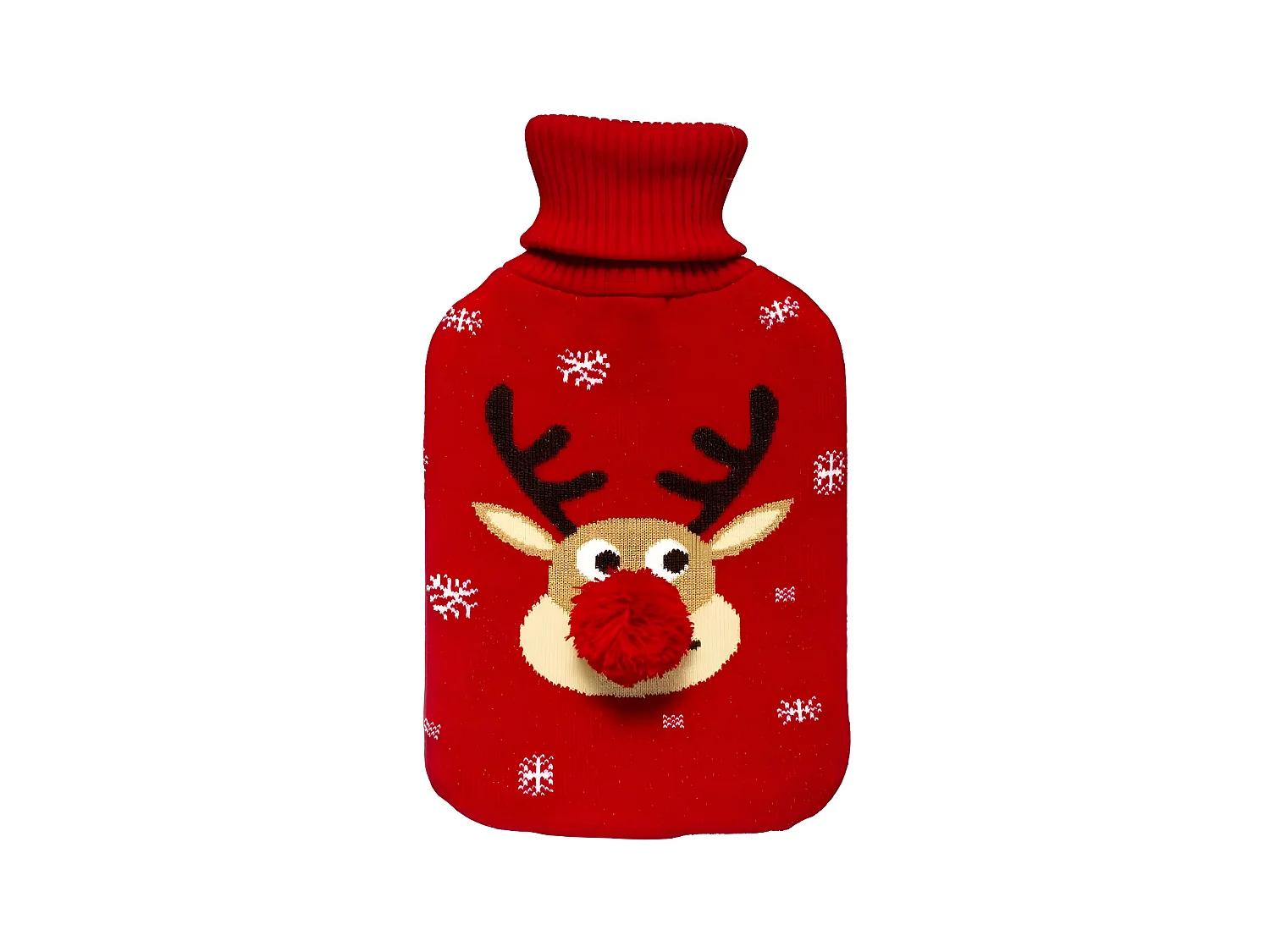 Bouillotte de Noël "Tête de Renne" 32cm Rouge