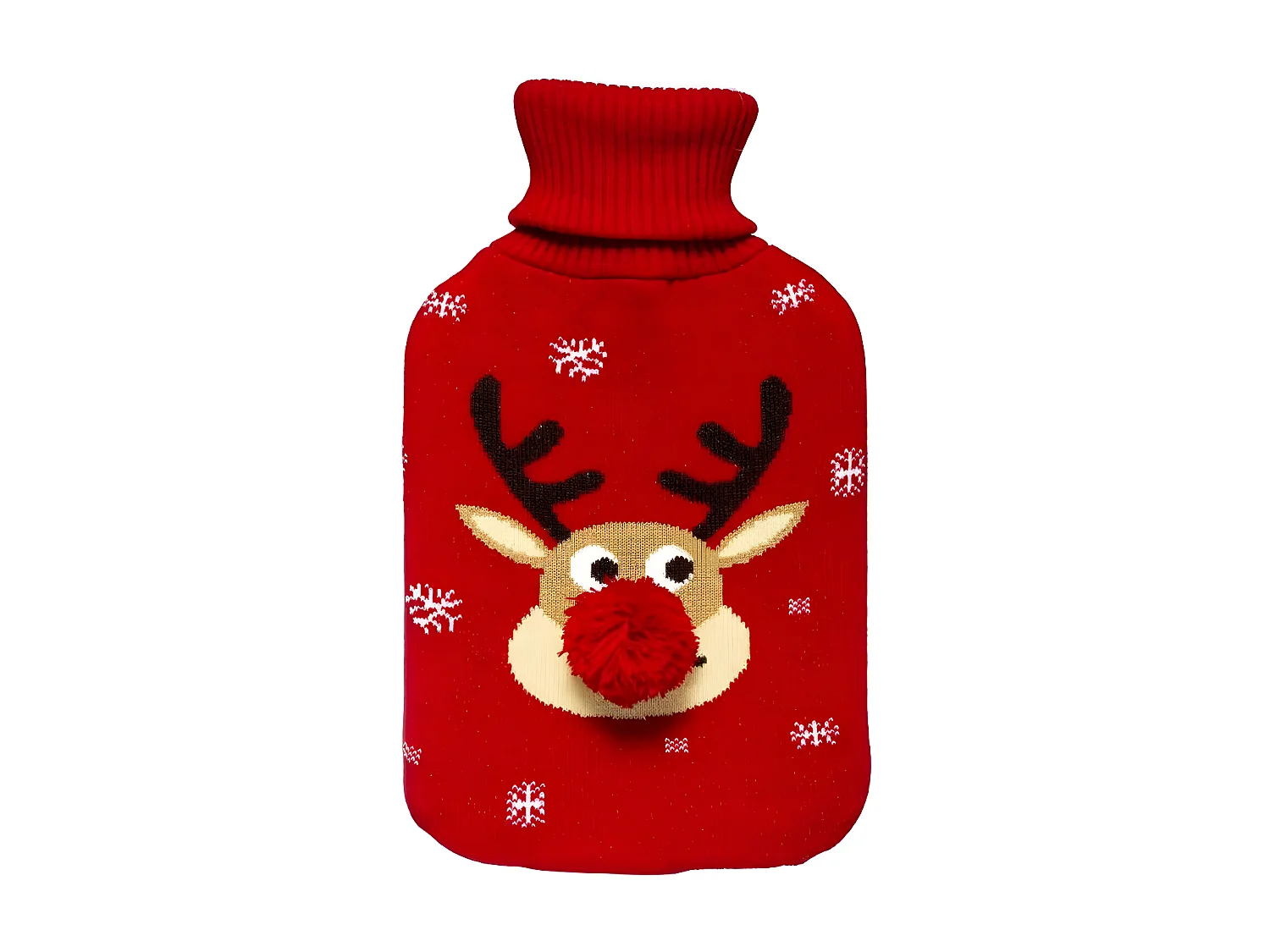 Bouillotte de Noël "Tête de Renne" 32cm Rouge