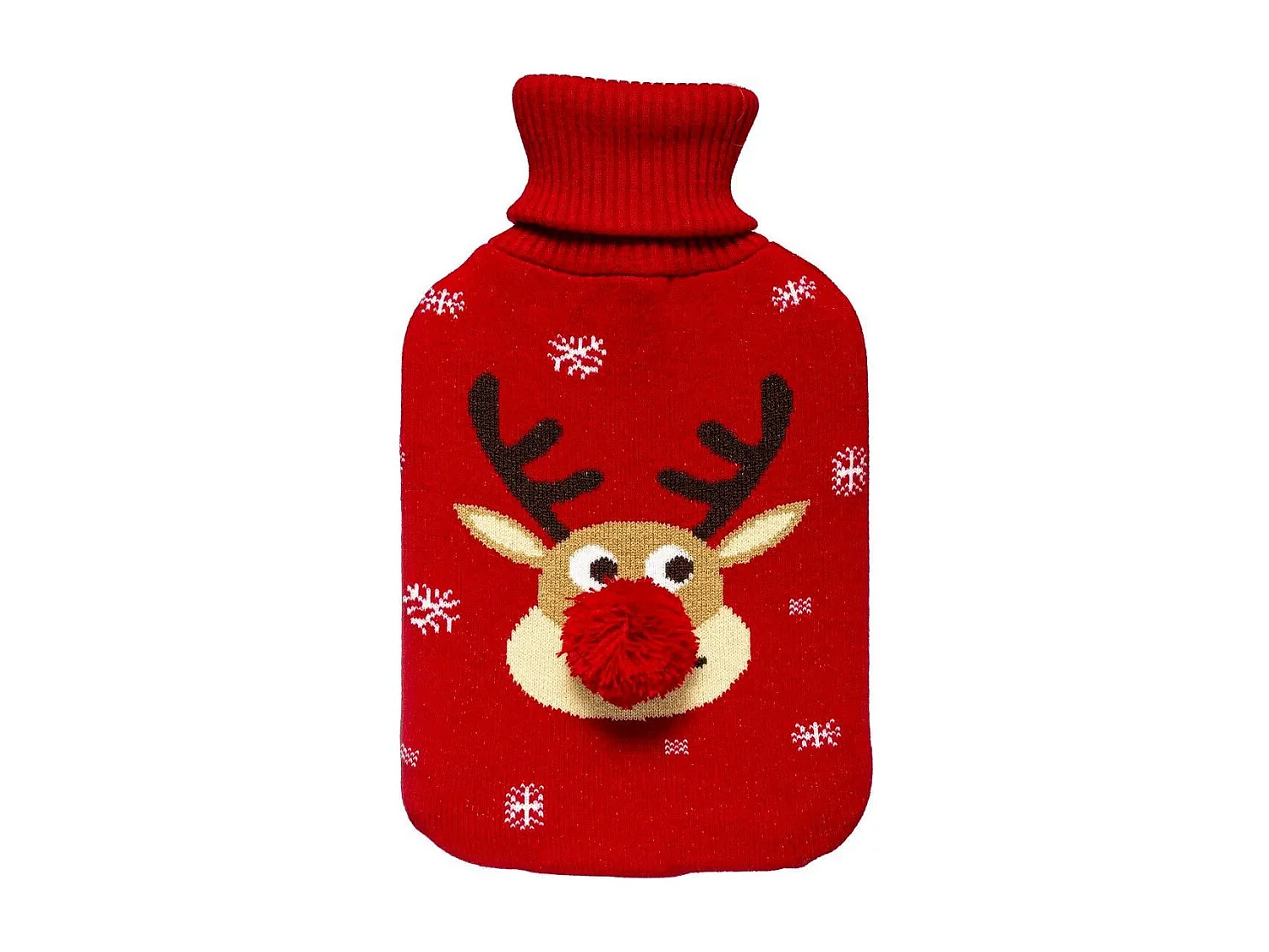 Bouillotte de Noël "Tête de Renne" 32cm Rouge