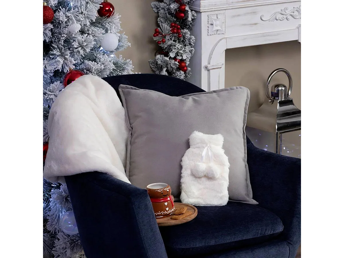 Bouillotte Imitation Fourrure "Glacé" 280ml Blanc