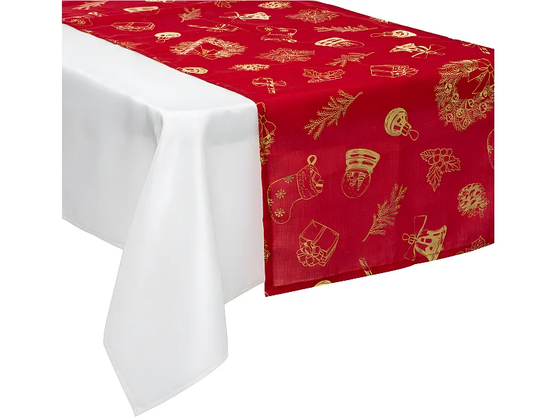 Chemin de Table "Soir de Noël" 45x200cm Rouge