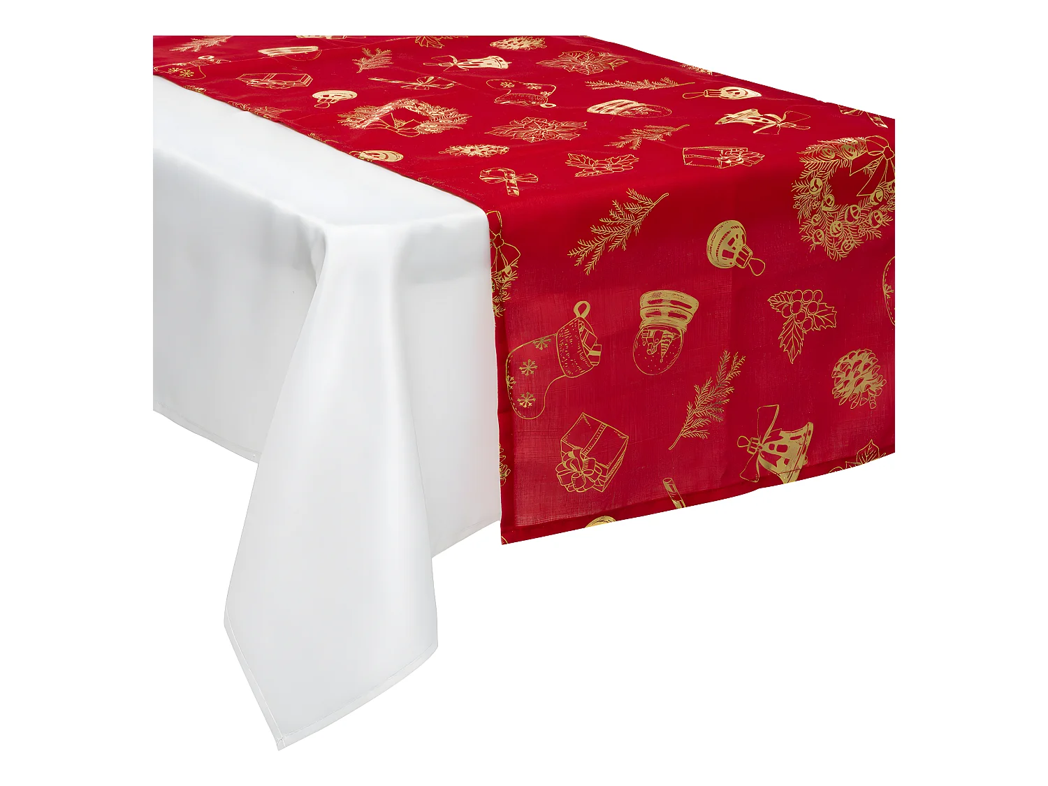 Chemin de Table "Soir de Noël" 45x200cm Rouge