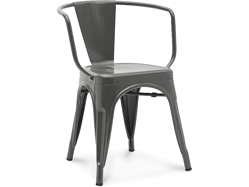 Esszimmerstuhl mit Armlehnen - Industriedesign - Stahl - Neuauflage - Stylix