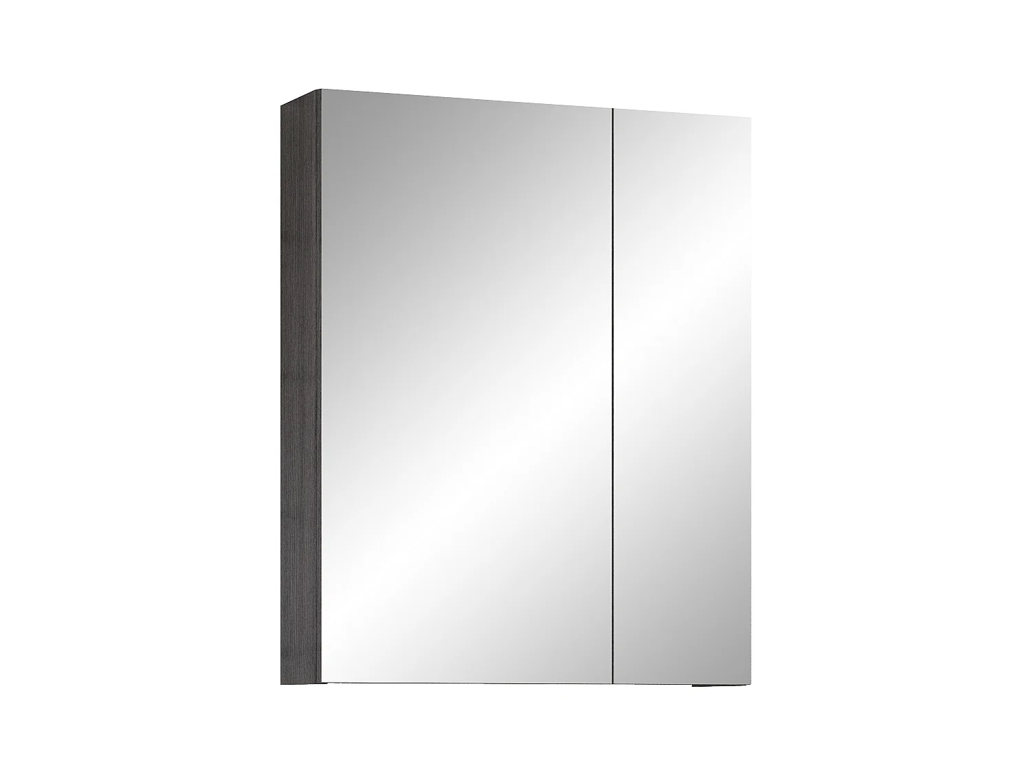 Armoire murale grise avec 2 portes miroir Touka 60cm