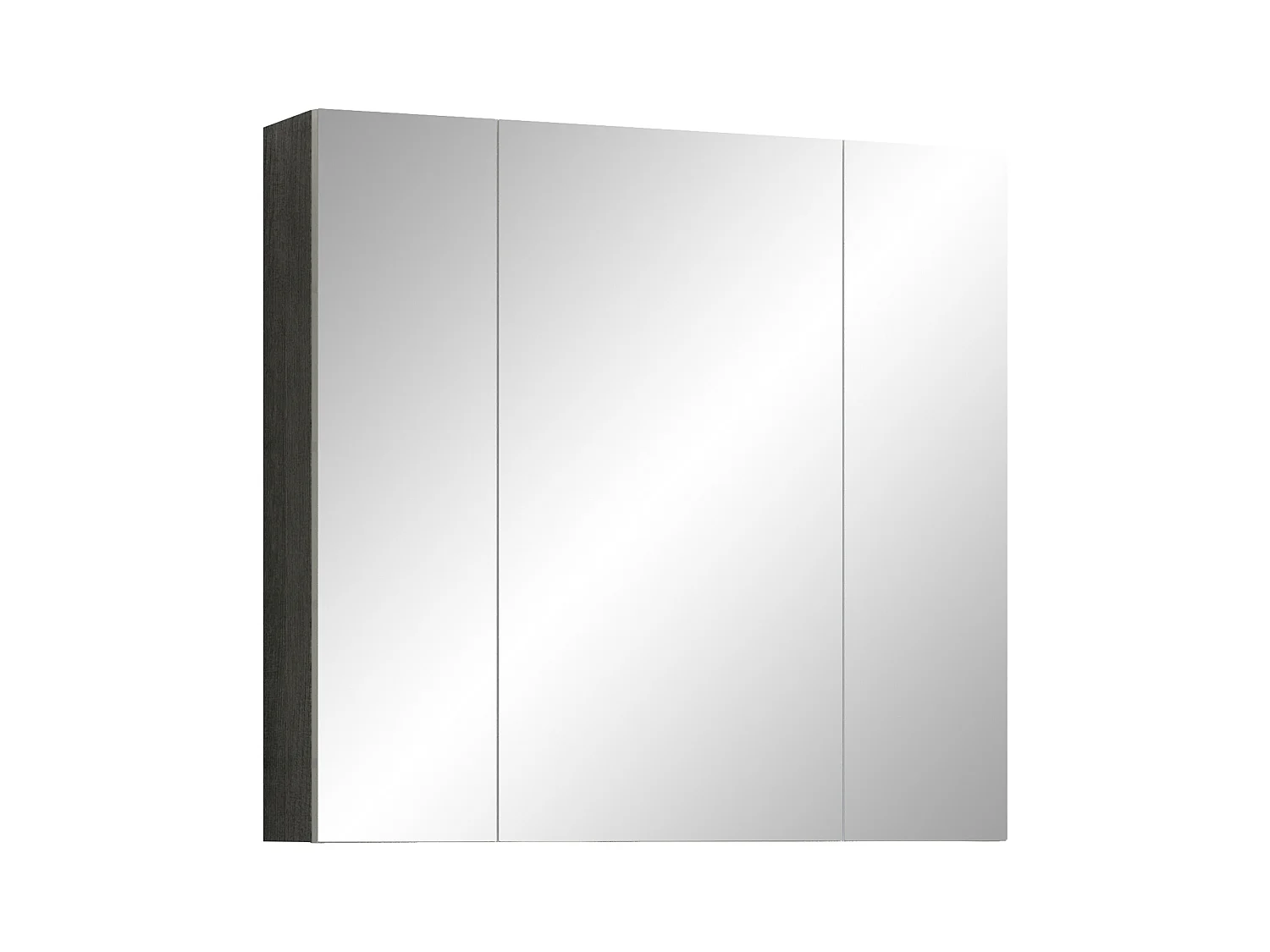 Armoire murale grise avec 3 portes miroir Touka 80cm