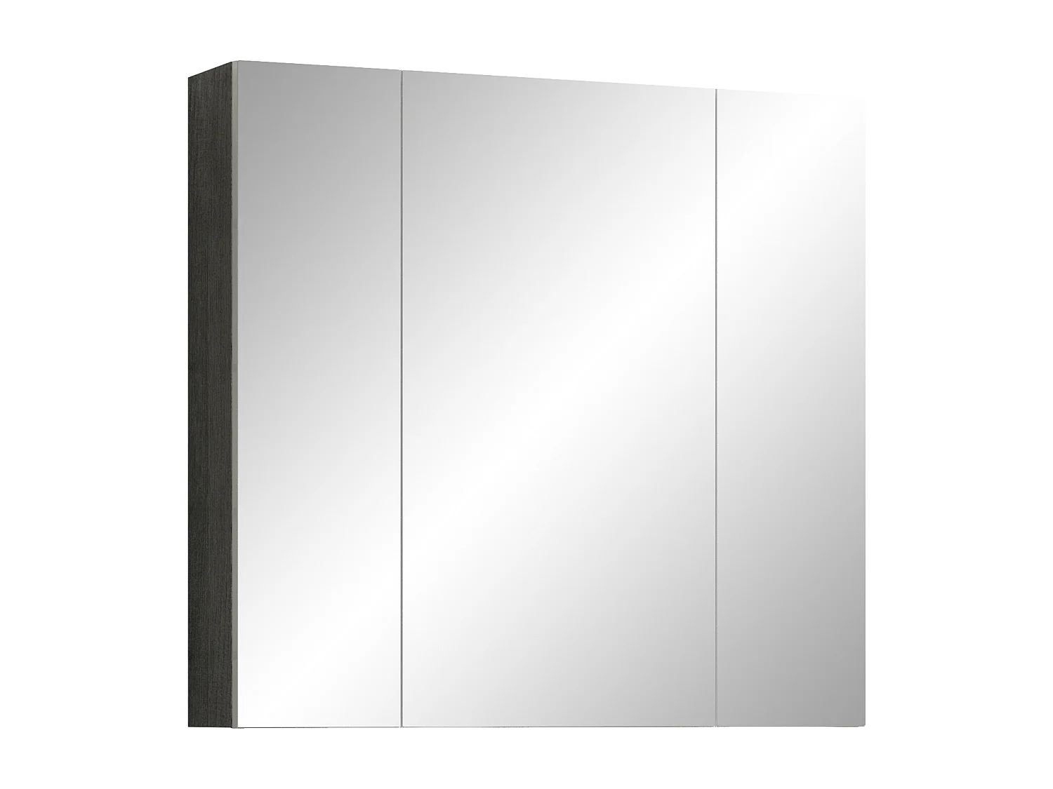 Armoire murale grise avec 3 portes miroir Touka 80cm