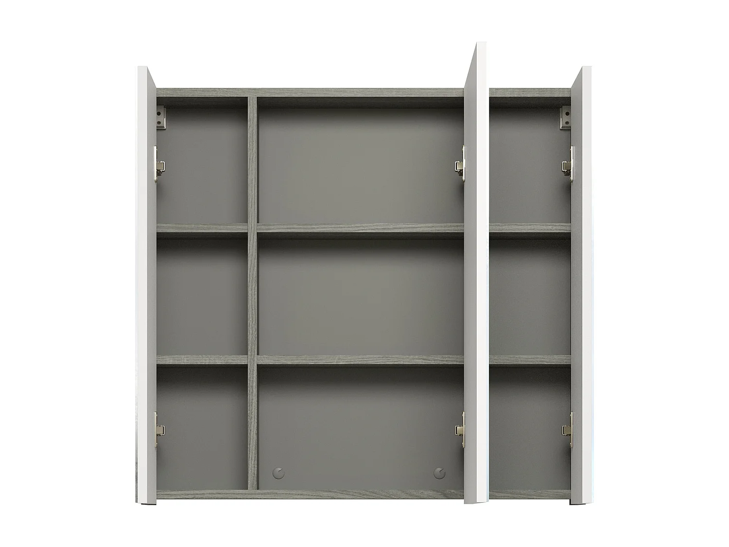 Armoire murale grise avec 3 portes miroir Touka 80cm