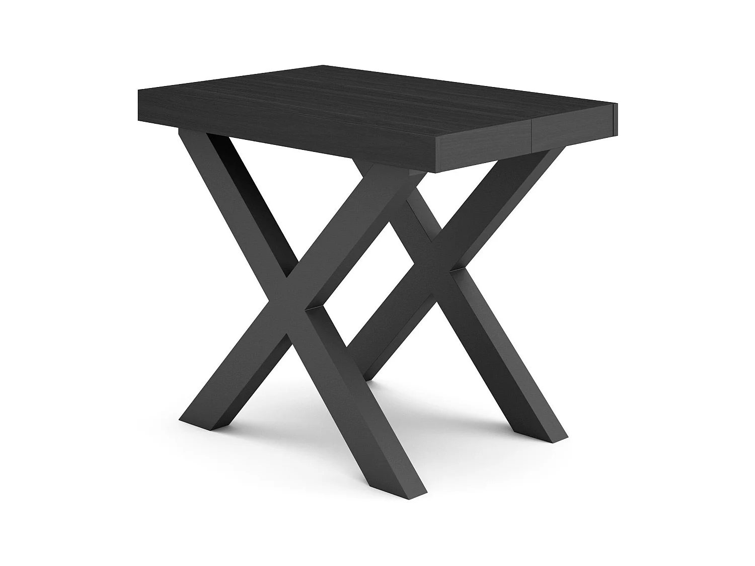 Mesa Consola Extensível, 160x90x73cm, Para 8 pessoas, Pés de madeira, Preto