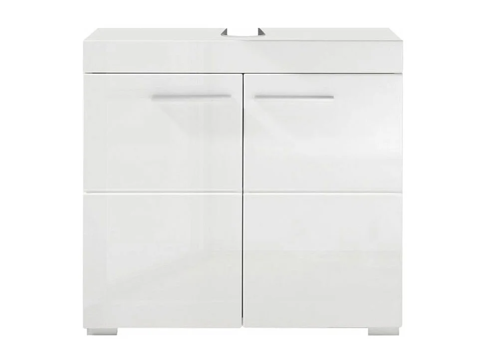 Ensemble meuble vasque et armoire mural avec miroir blanc brillant Kelia