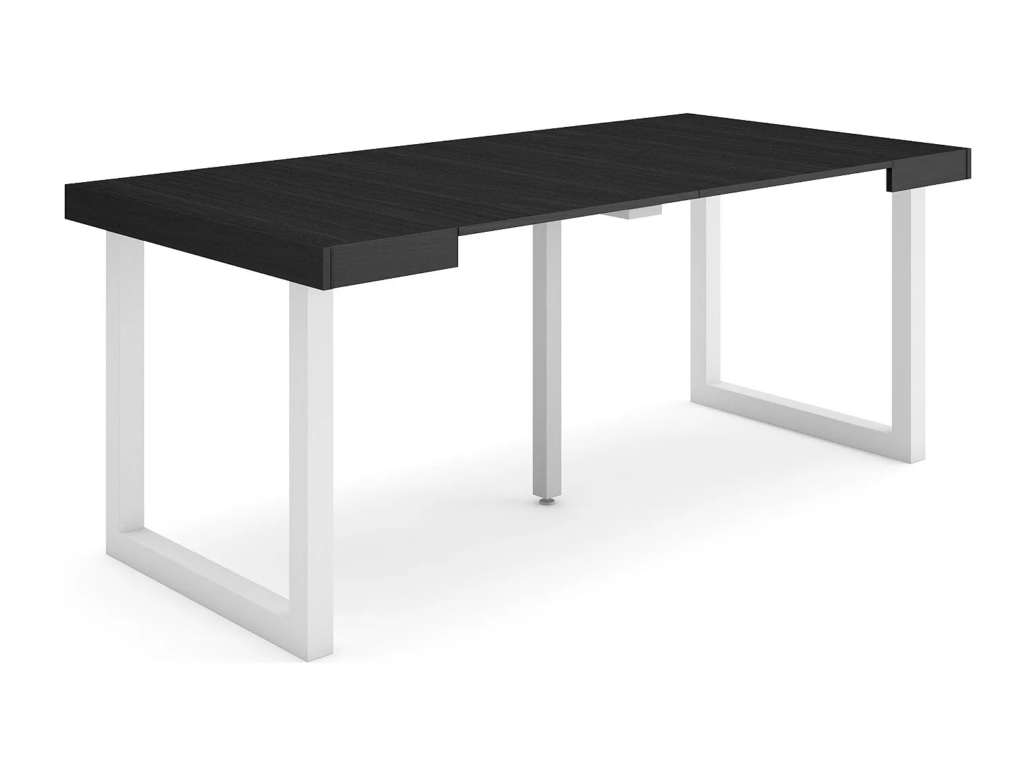 Mesa Consola Extensível, 180x90x73cm, Para 8 pessoas, Pés de madeira, Preto
