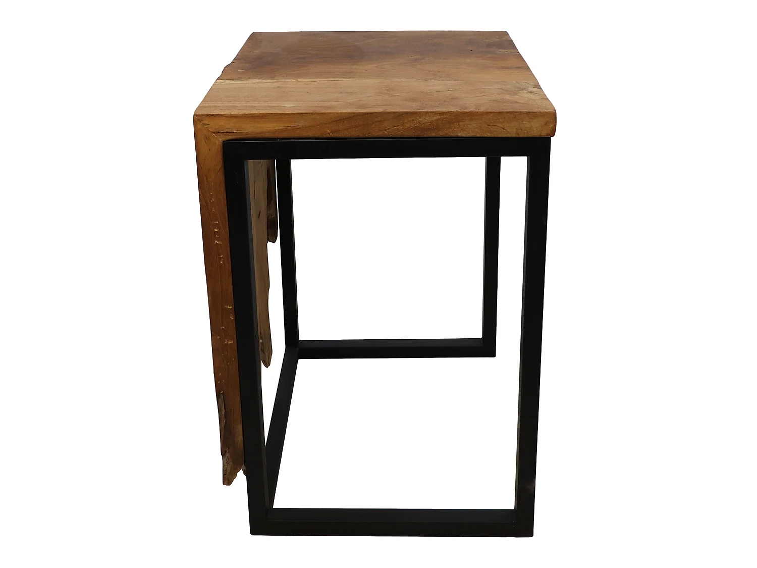 Petite table à fleurs - Bois de teck/fer 35*35*50cm