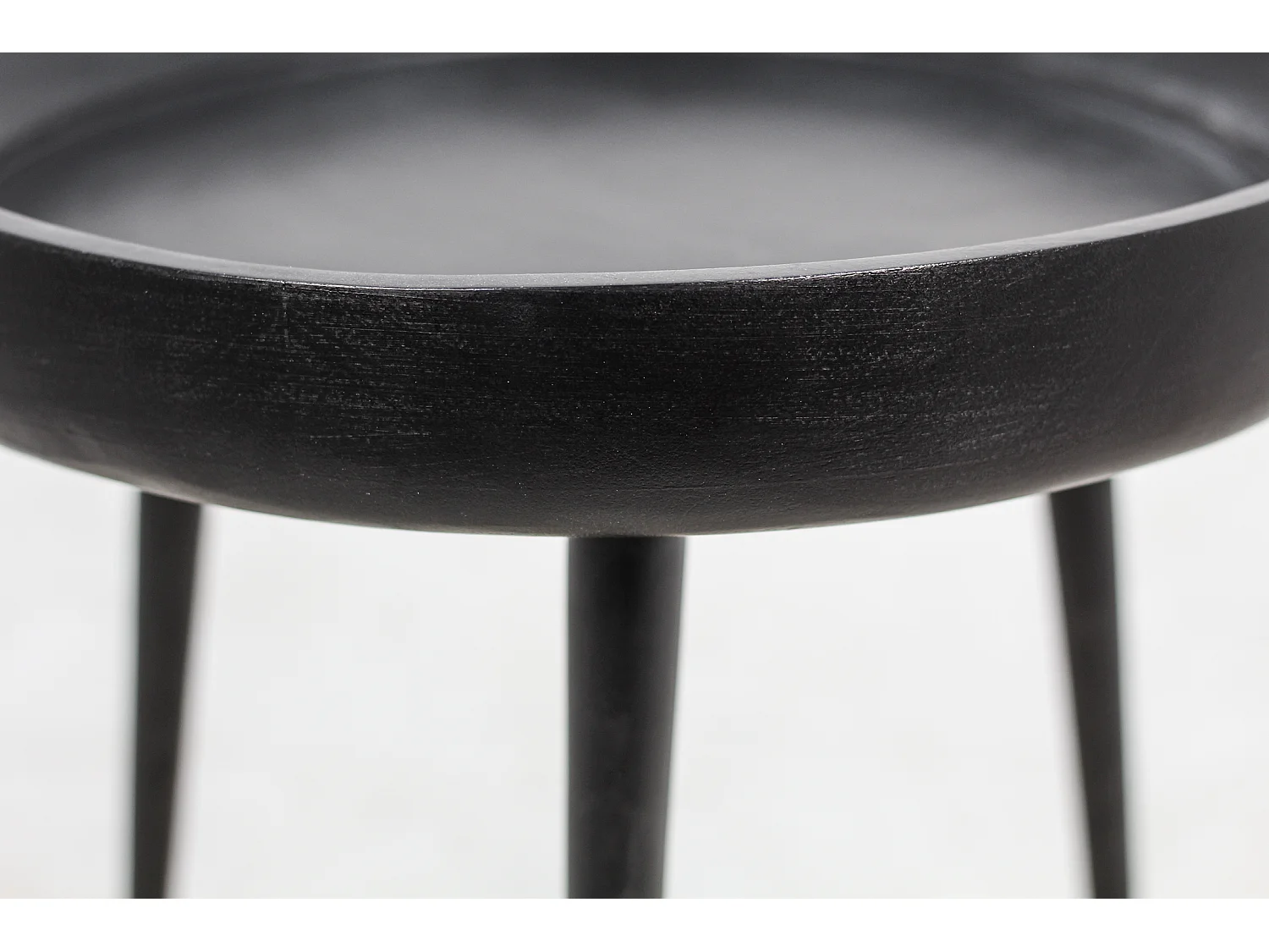 Ventura - Table d'appoint - bois de manguier et fer - noir - Ø : 50 cm - h&nbsp;: 42 cm