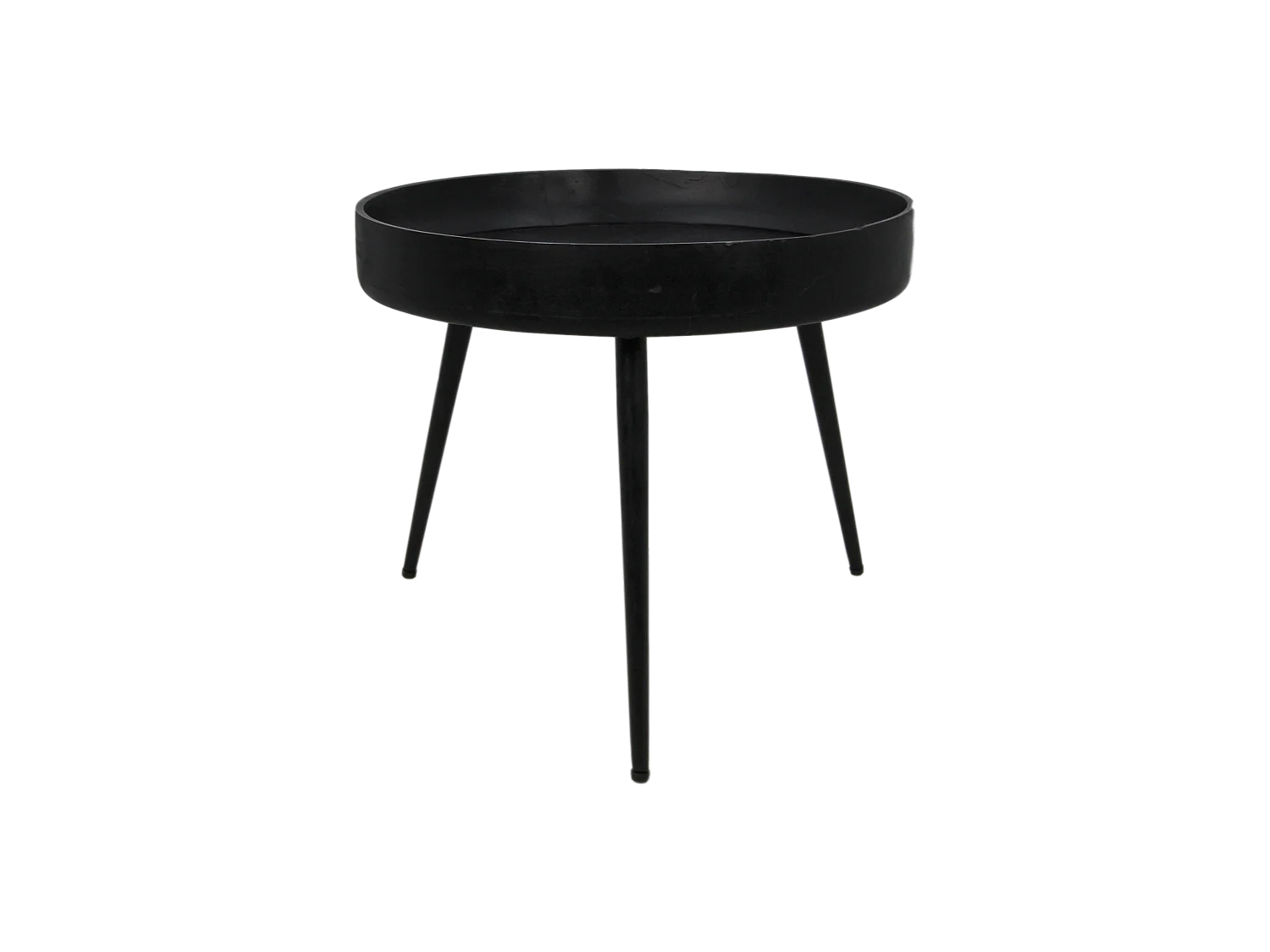 Ventura - Table d'appoint - bois de manguier et fer - noir - Ø : 50 cm - h&nbsp;: 42 cm