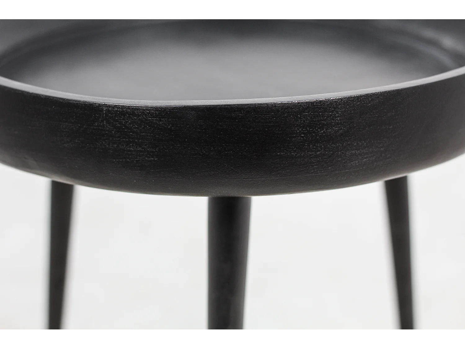 Ventura - Table d'appoint - bois de manguier et fer - noir - Ø : 50 cm - h&nbsp;: 42 cm