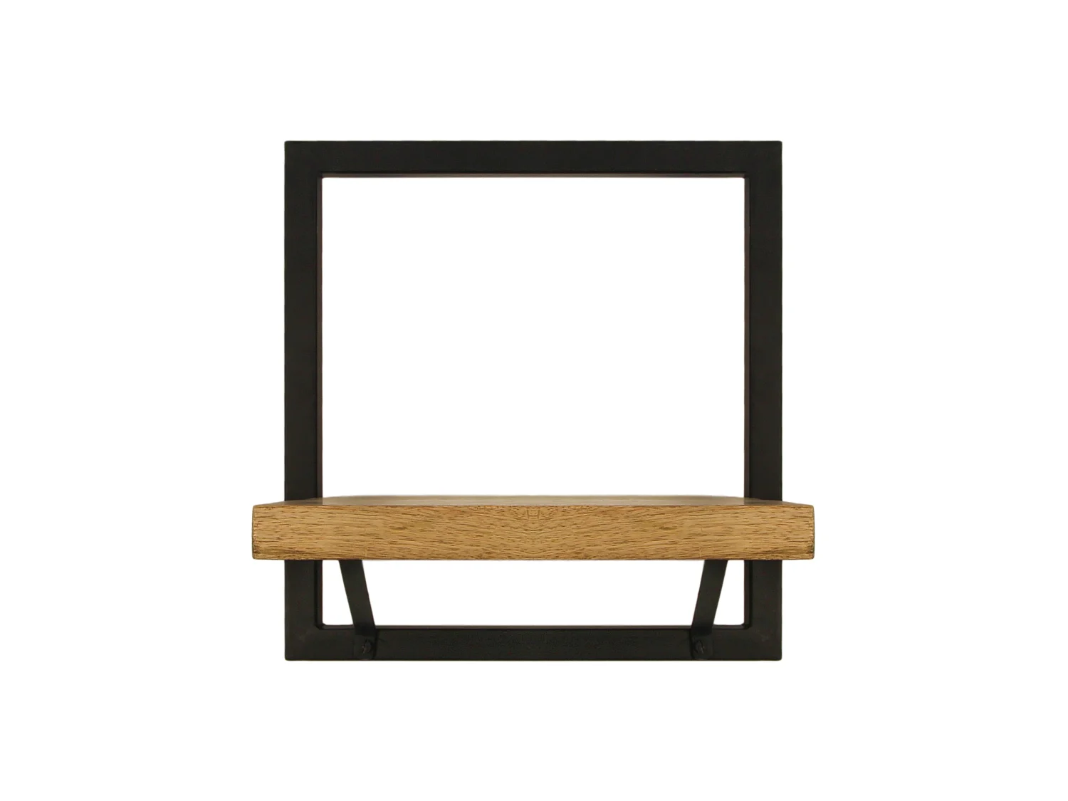 Levels - Étagère murale - bois de manguier et fer - coloris naturel - 32 x 22 x 32 cm