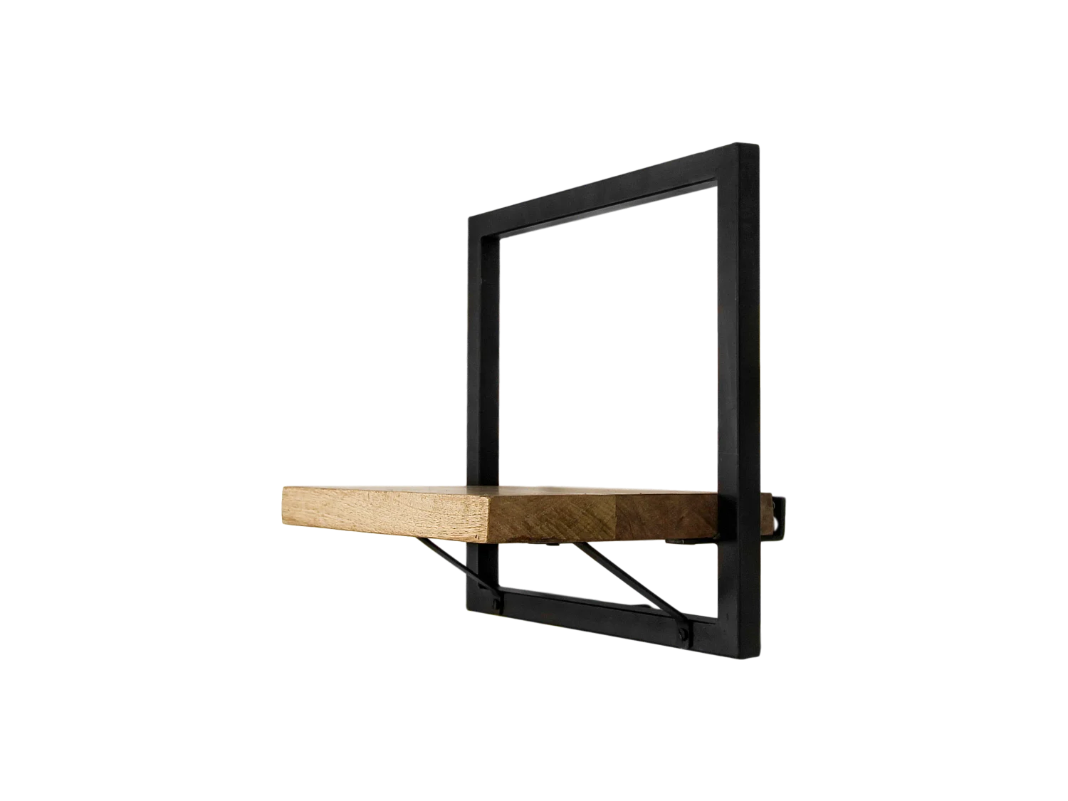 Levels - Étagère murale - bois de manguier et fer - coloris naturel - 32 x 22 x 32 cm