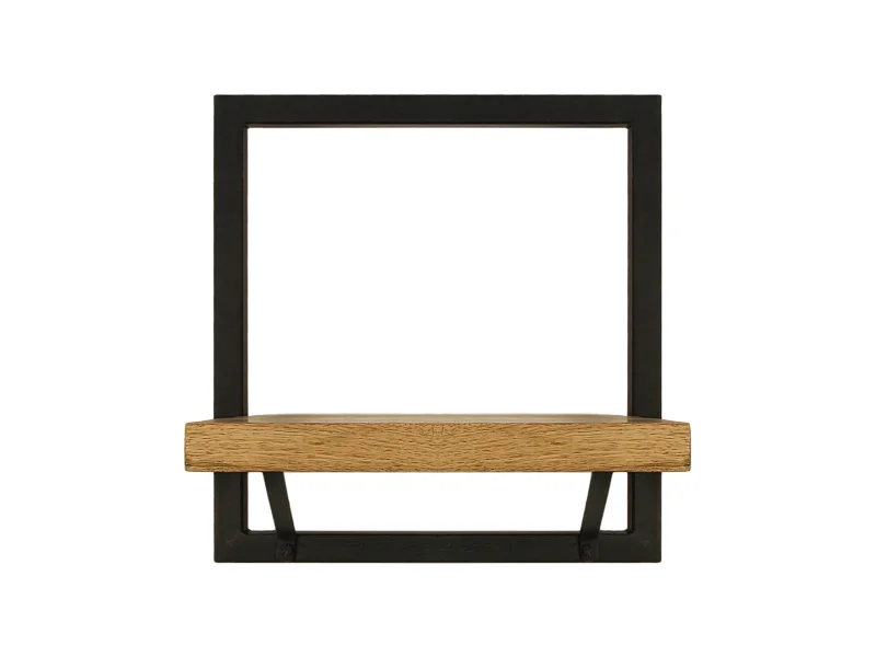 Levels - Étagère murale - bois de manguier et fer - coloris naturel - 32 x 22 x 32 cm