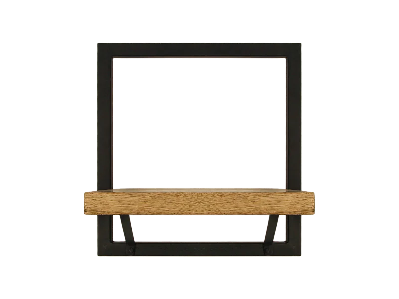 Levels - Étagère murale - bois de manguier et fer - coloris naturel - 32 x 22 x 32 cm