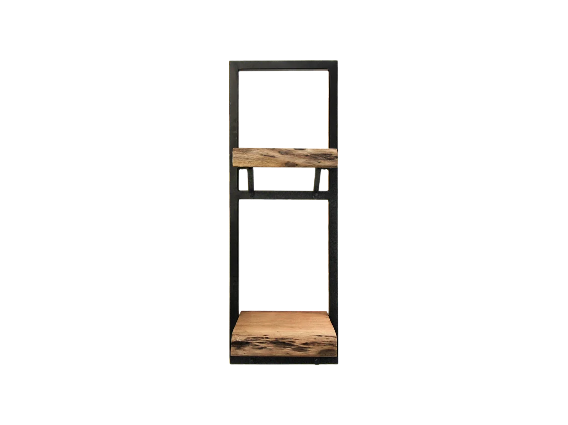 Levels - Étagère murale - bois de manguier et fer - 25 x 22 x 70 cm