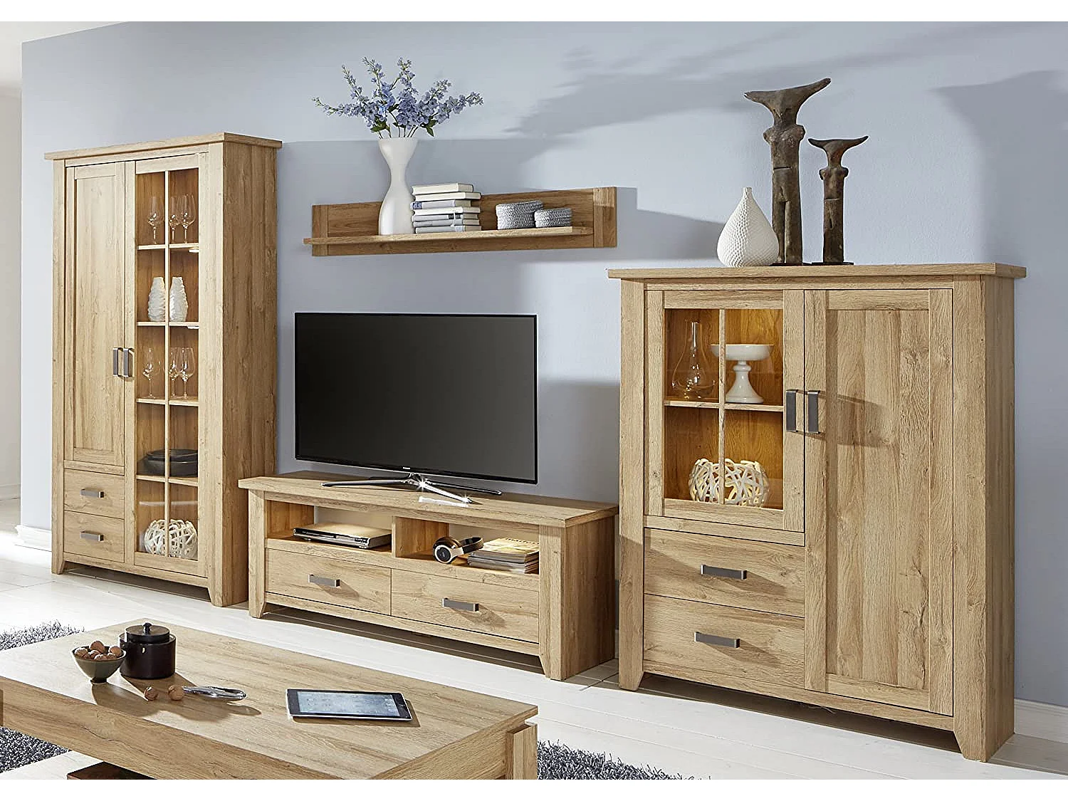 Étagère murale chêne rustique Mobal 167cm