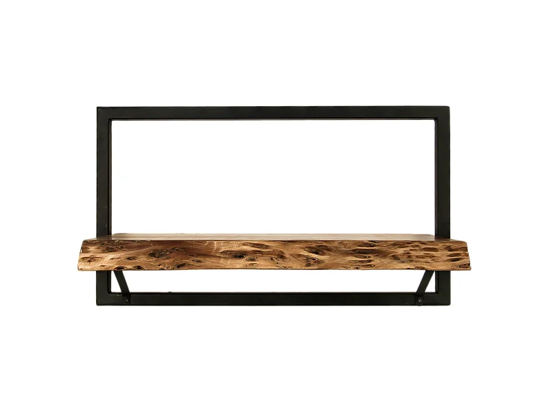 Levels - Étagère murale - acacia - coloris bois naturel et noir - 56 x 22 x 32 cm