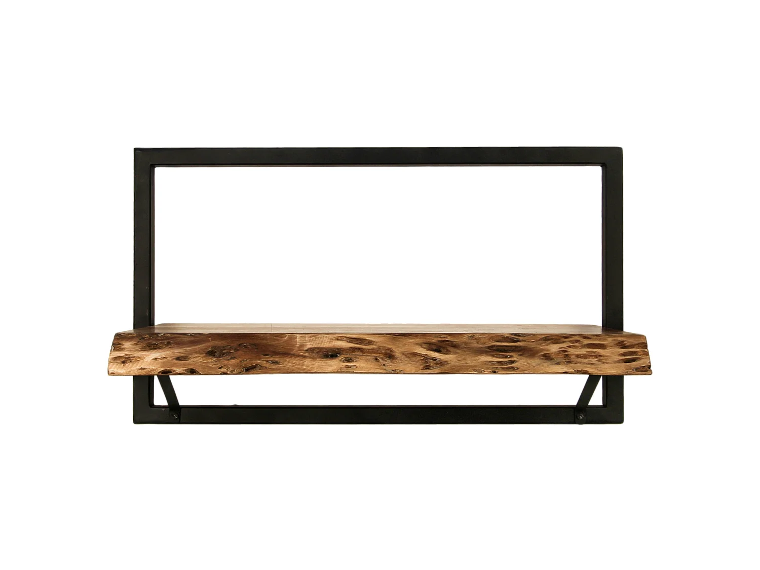 Levels - Étagère murale - acacia - coloris bois naturel et noir - 56 x 22 x 32 cm
