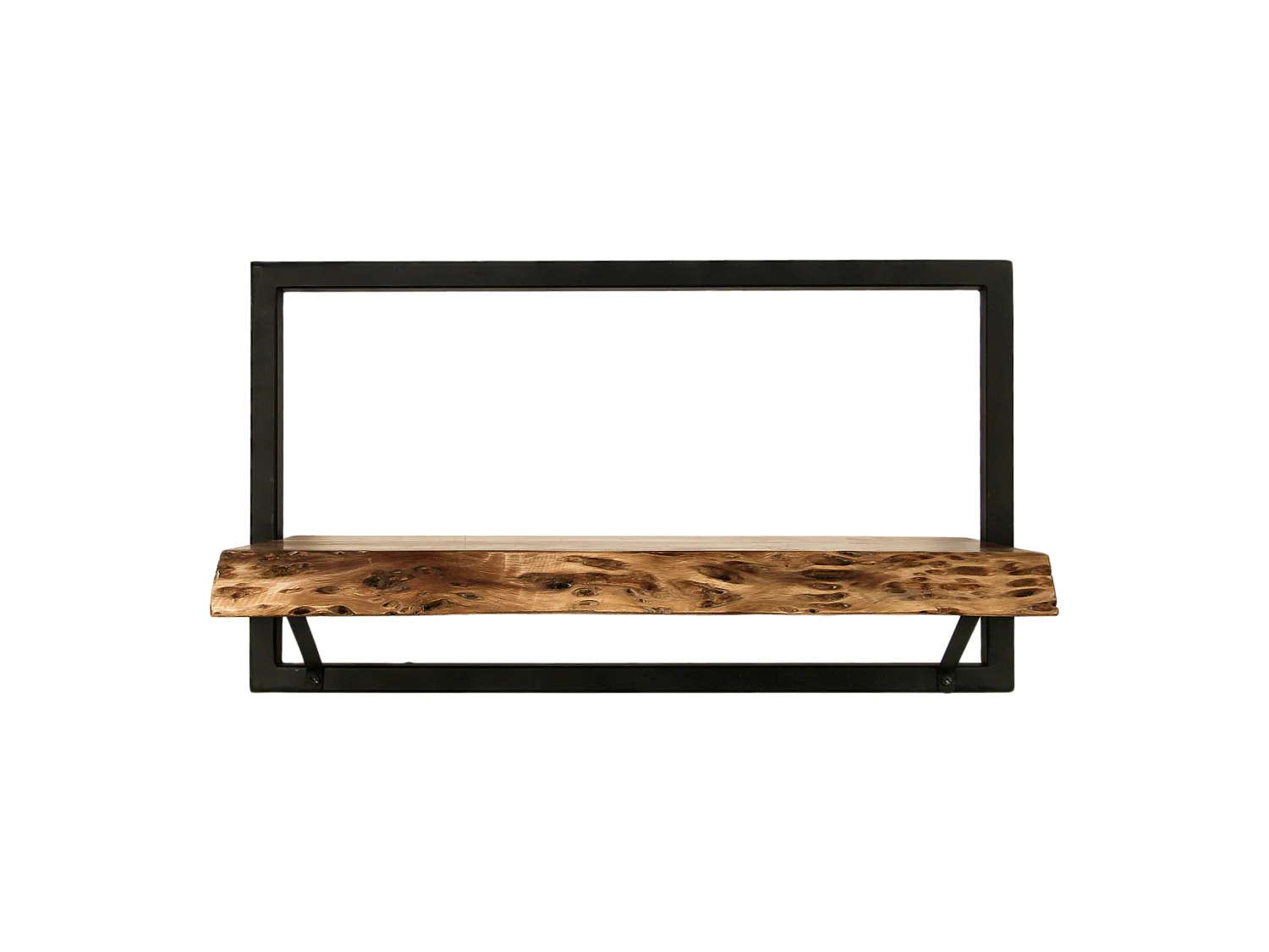 Levels - Étagère murale - acacia - coloris bois naturel et noir - 56 x 22 x 32 cm