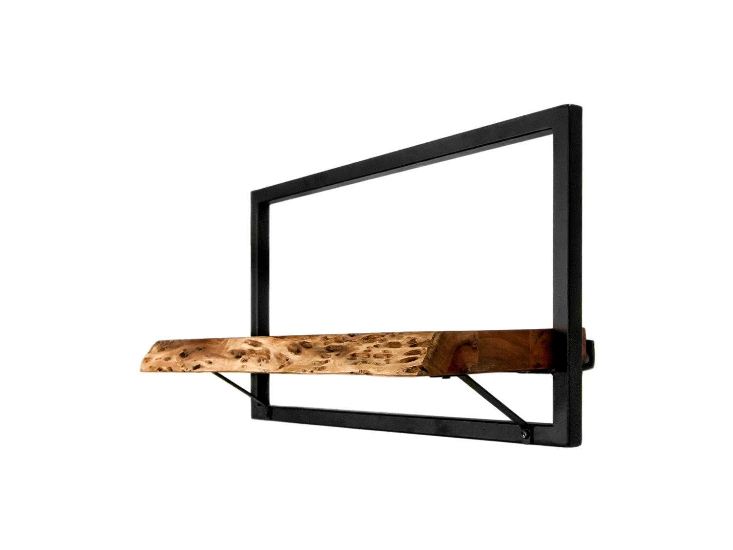 Levels - Étagère murale - acacia - coloris bois naturel et noir - 56 x 22 x 32 cm