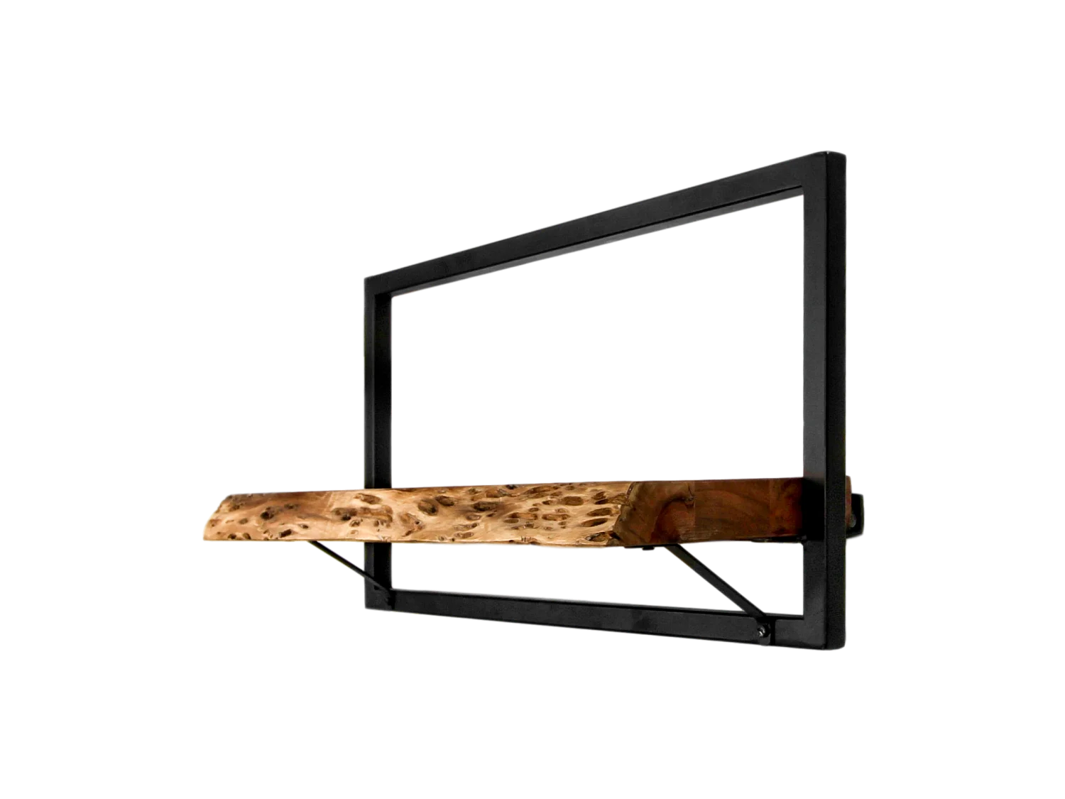 Levels - Étagère murale - acacia - coloris bois naturel et noir - 56 x 22 x 32 cm