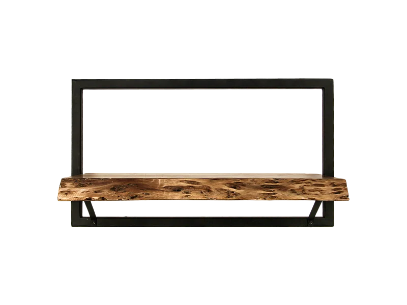 Levels - Étagère murale - acacia - coloris bois naturel et noir - 56 x 22 x 32 cm