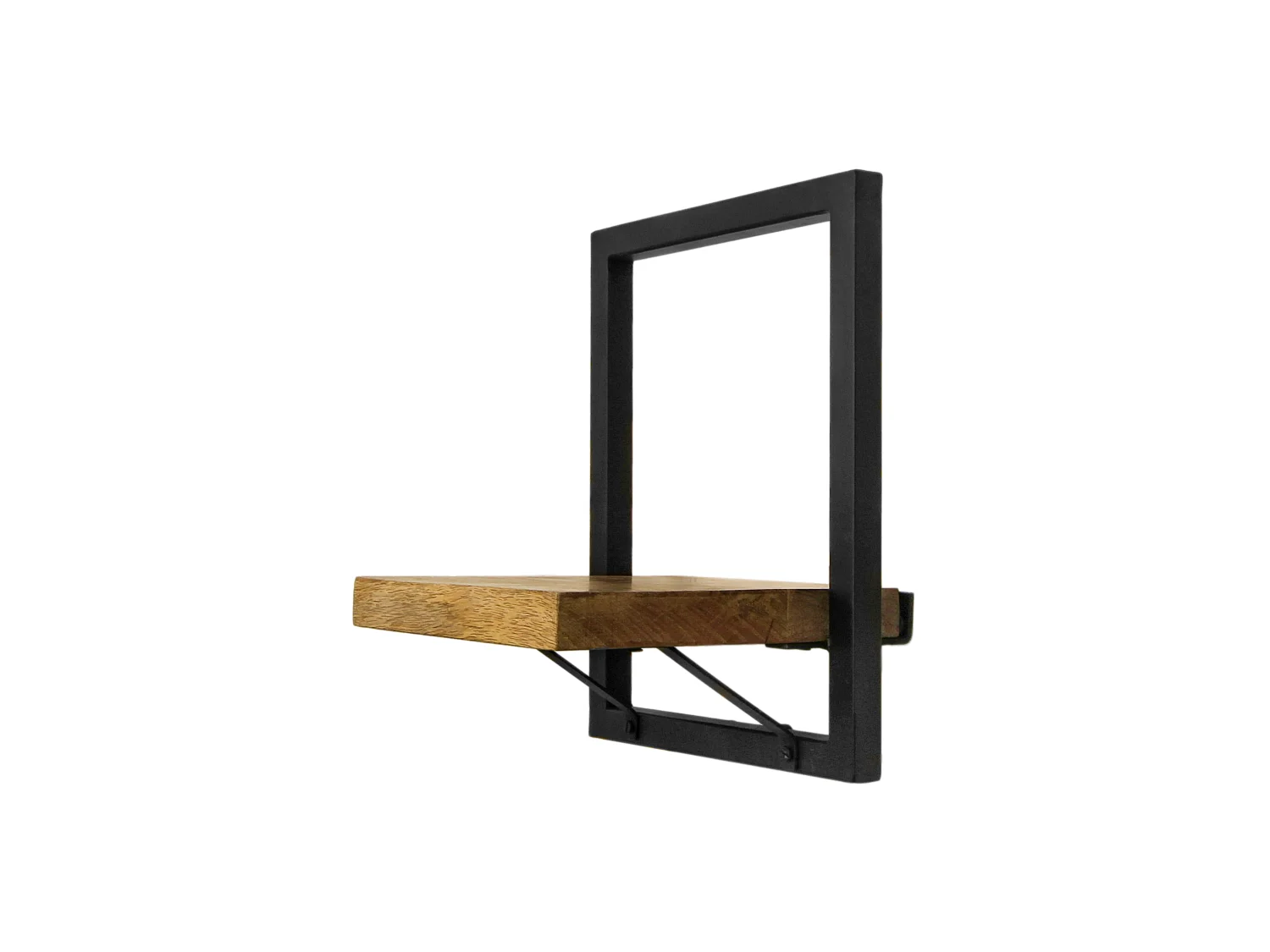 Levels - Étagère murale - manguier et fer - 25 x 22 x 32 cm