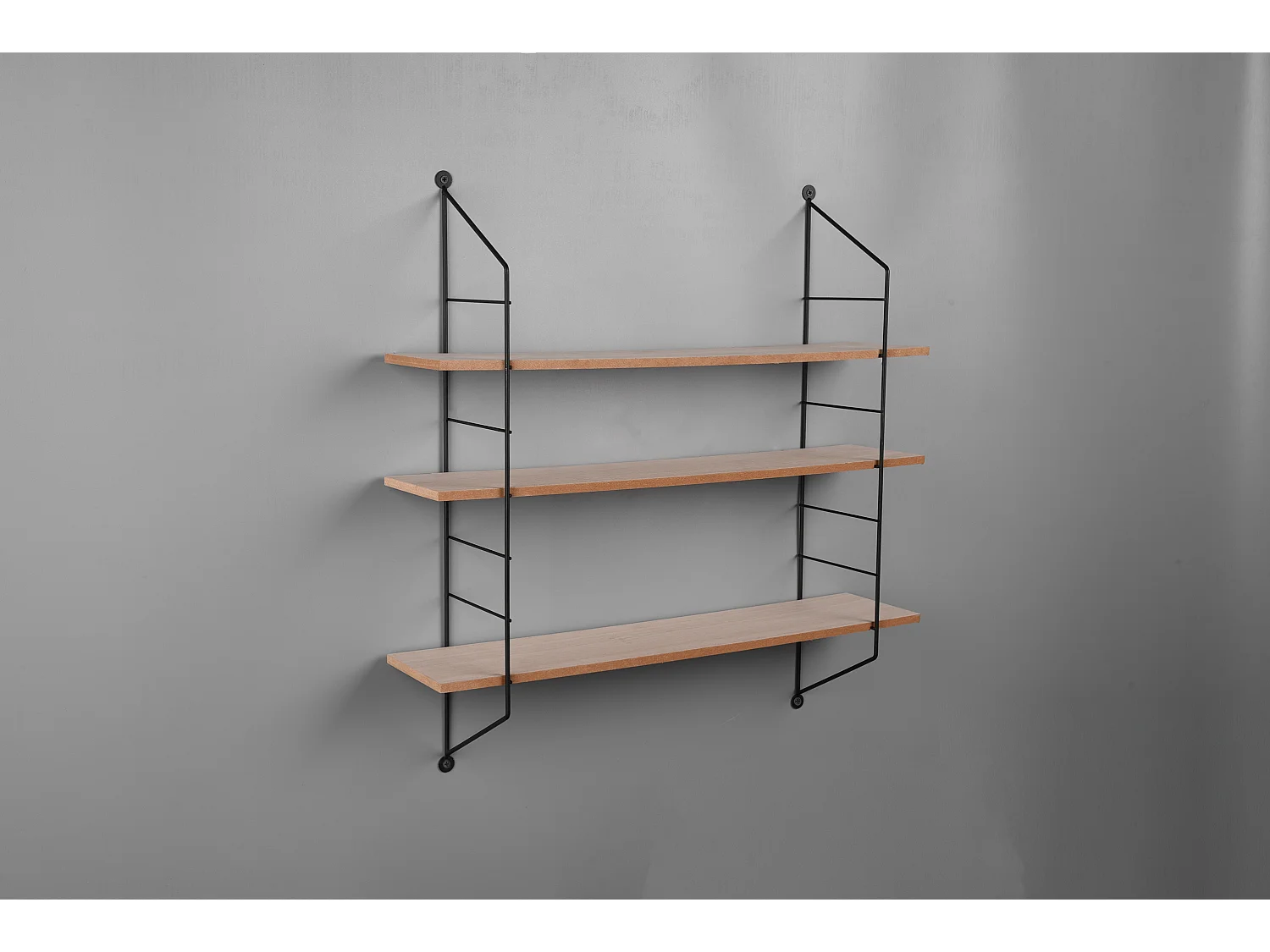 Clara - Étagère murale - Noir - 60x14,5x62cm