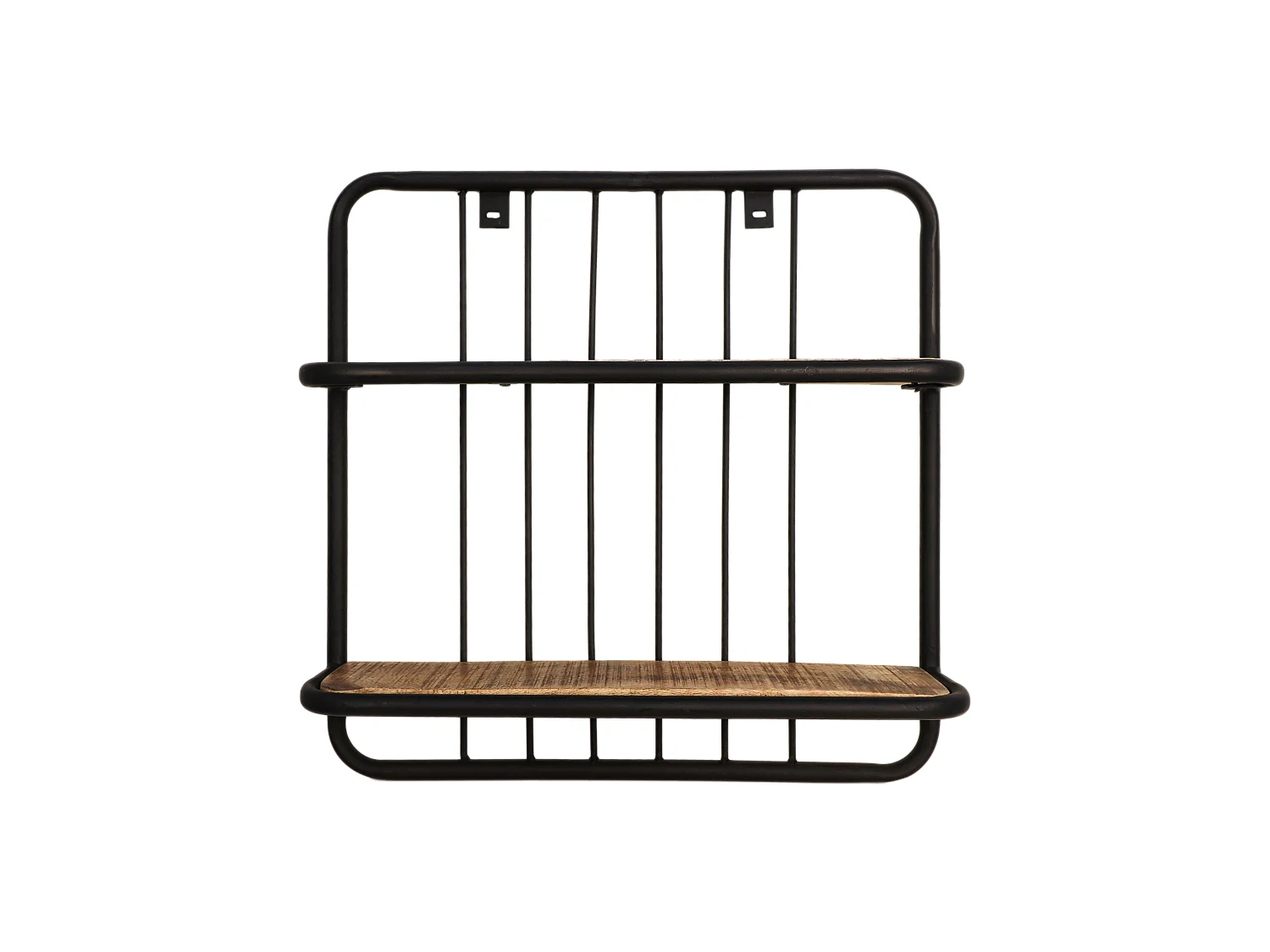 Étagère murale 2 tablettes - Bois de manguier/fer 50*12*50