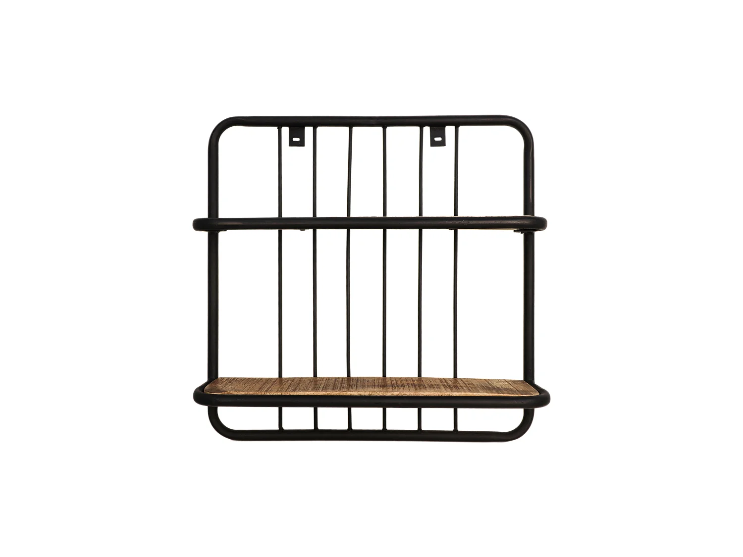 Étagère murale 2 tablettes - Bois de manguier/fer 50*12*50