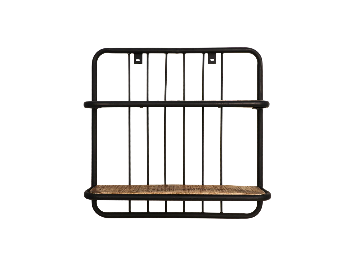 Étagère murale 2 tablettes - Bois de manguier/fer 50*12*50