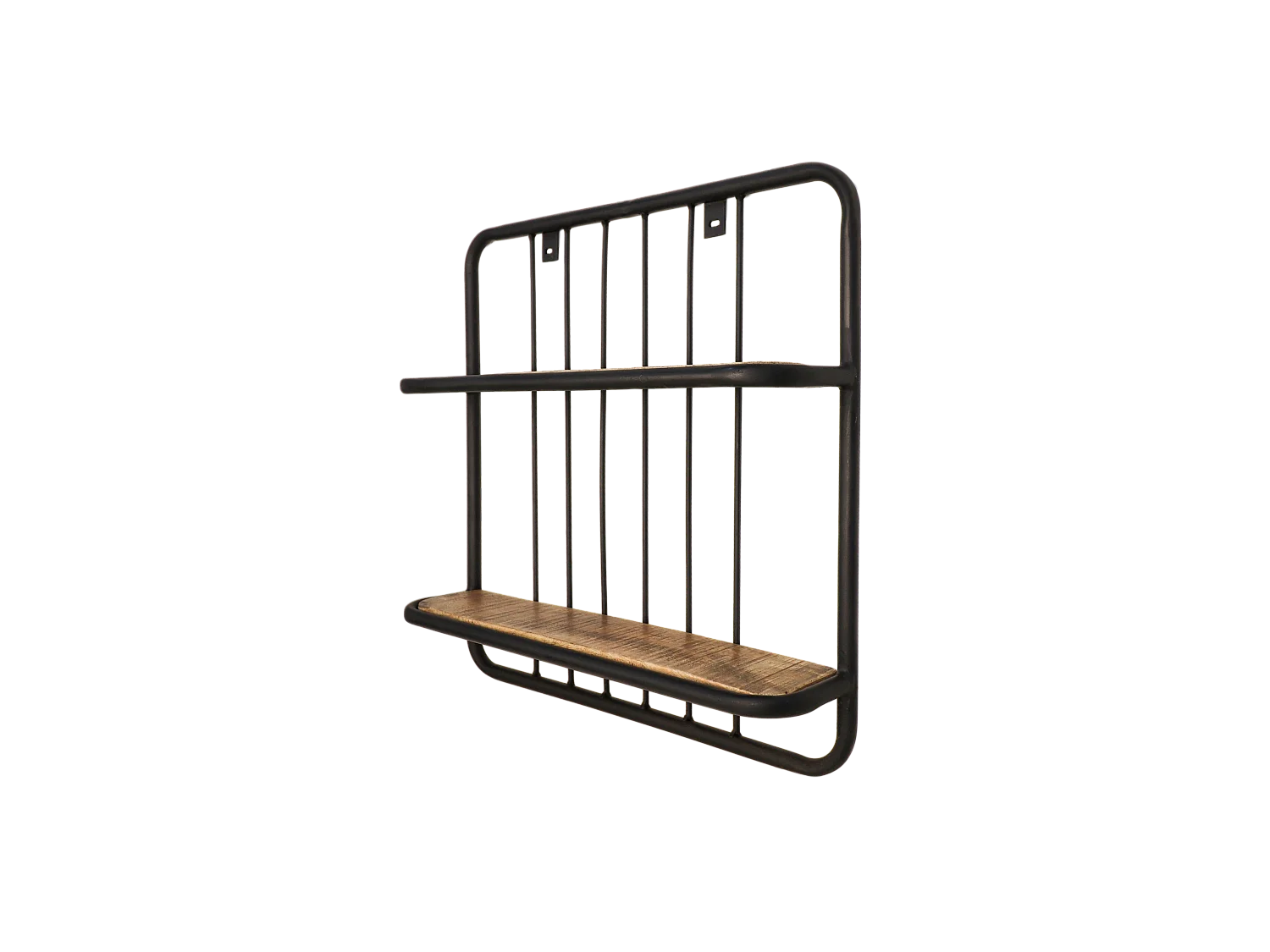 Étagère murale 2 tablettes - Bois de manguier/fer 50*12*50