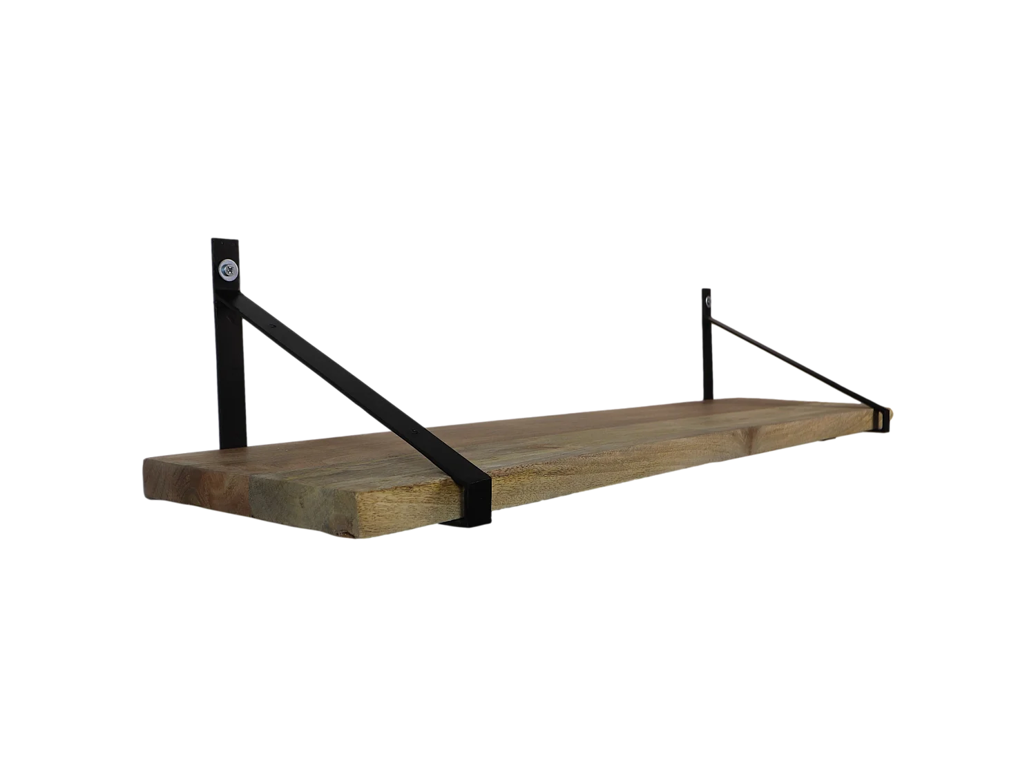 Étagère murale en bois solide - Bois de manguier/fer 100*25*20