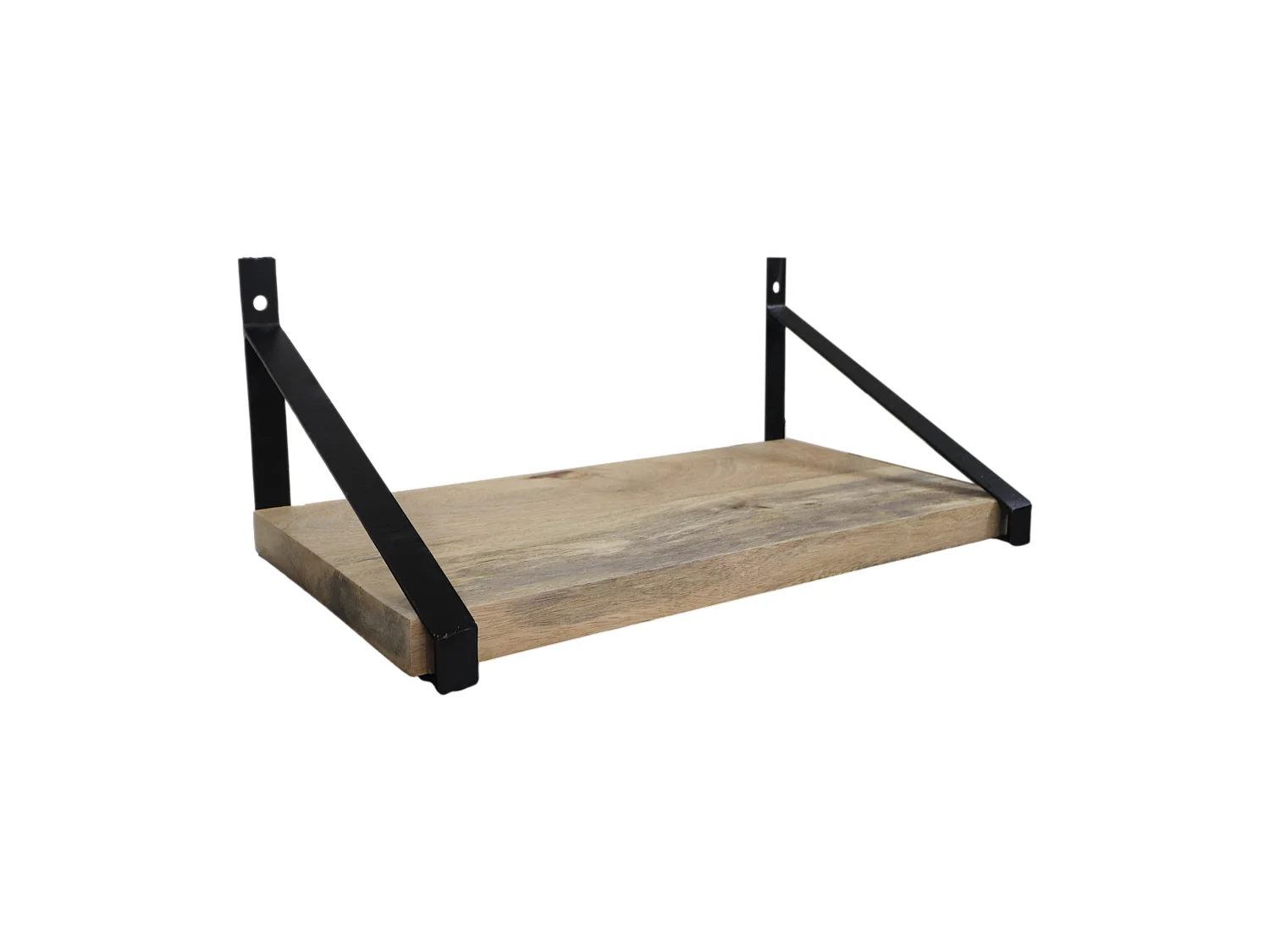 Étagère murale en bois solide - Bois de manguier/fer 50*25*20